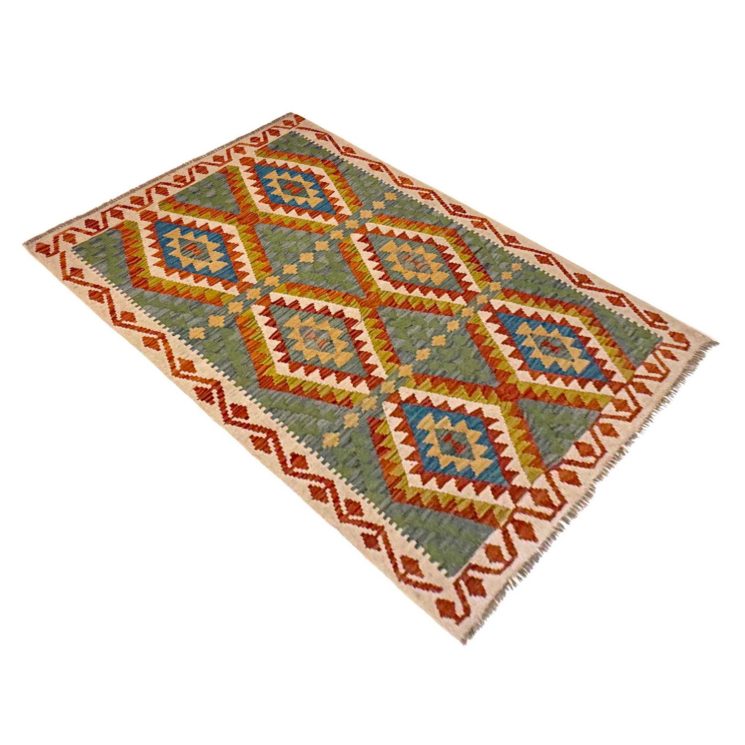 Handmade Vegetable Kelim 4' 1" x 5' 8" (ft) - No. G36646