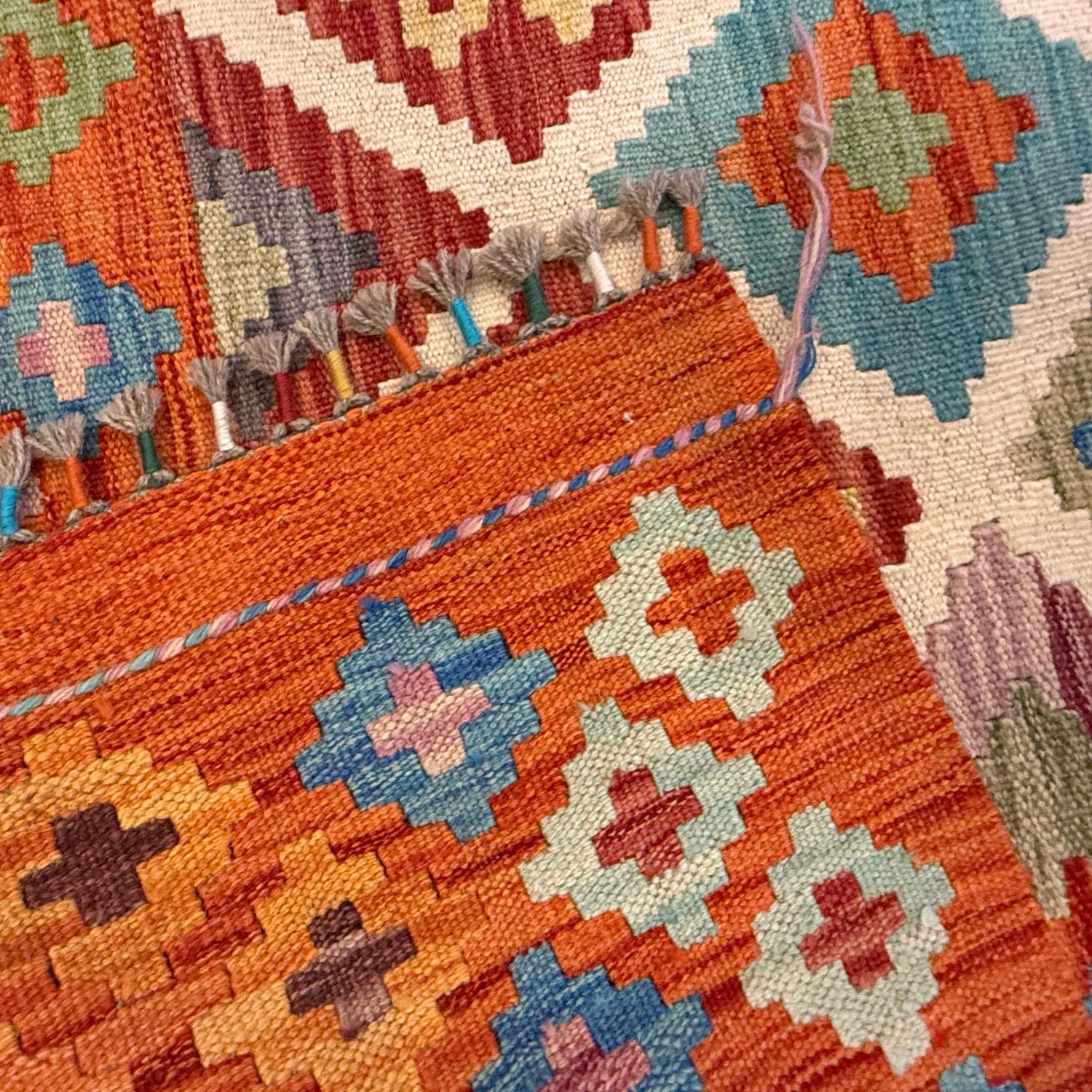 Handmade Vegetable Kilim 6' 10" x 9' 9" (ft) - No. G36649