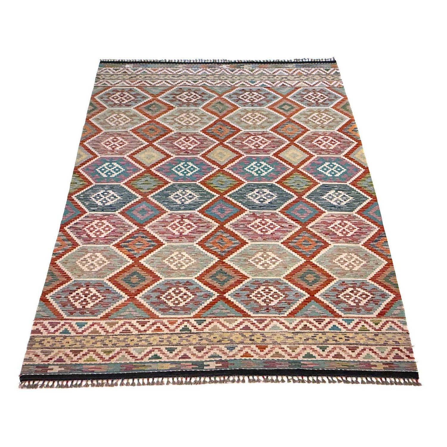 Handmade Vegetable Kelim 6' 8" x 10' 0" (ft) - No. G36650