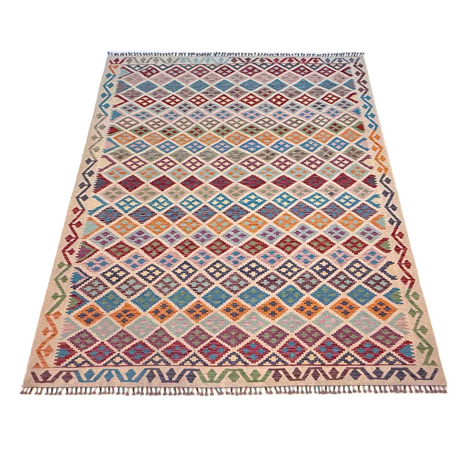 Handmade Vegetable Kelim 6' 11" x 9' 11" (ft) - No. G36652