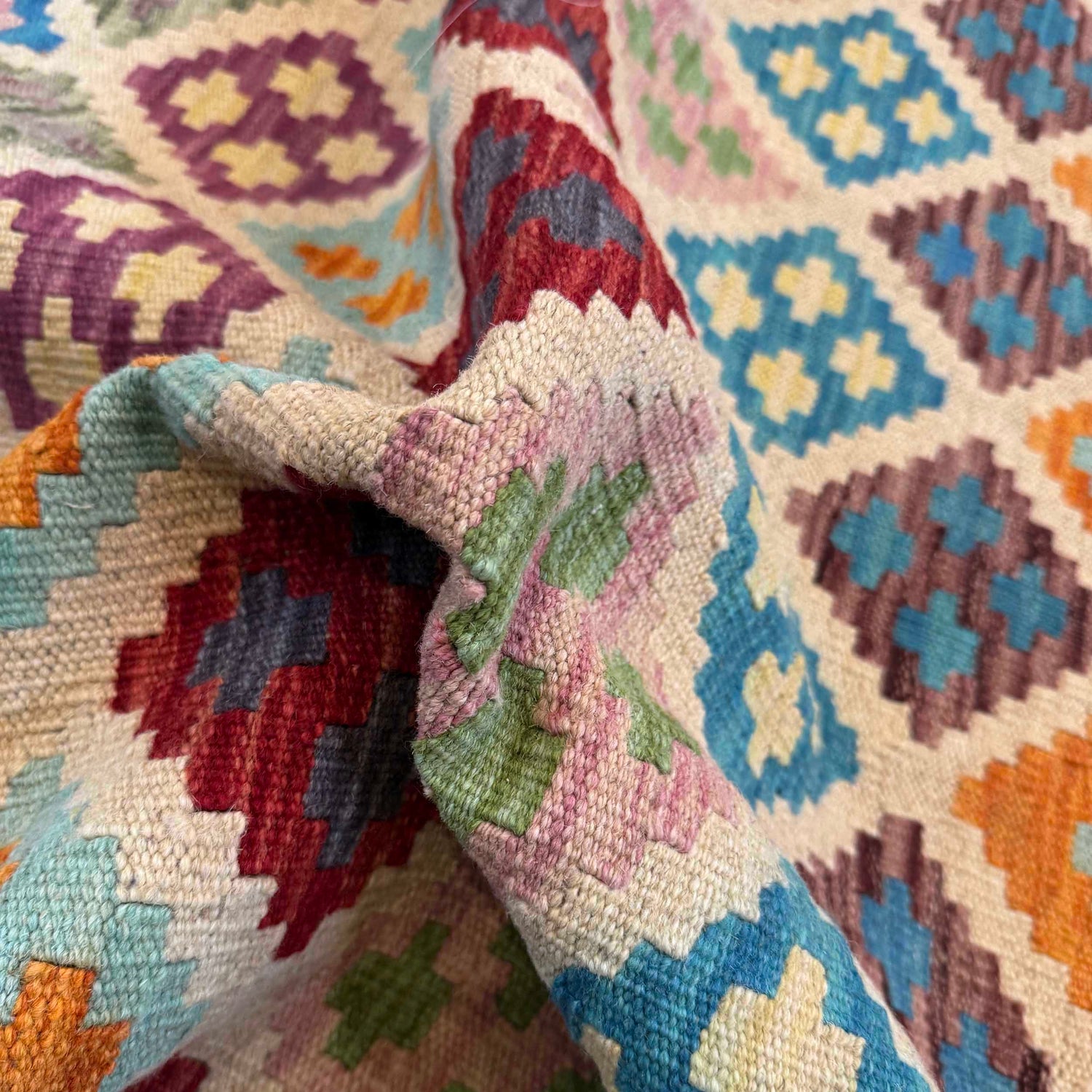 Handmade Vegetable Kelim 6' 11" x 9' 11" (ft) - No. G36652