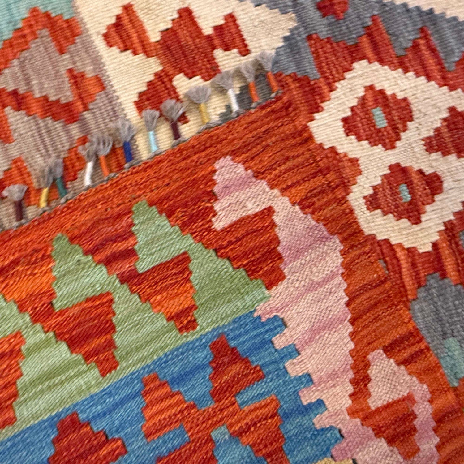 Handmade Vegetable Kilim 6' 7" x 9' 11" (ft) - No. G36655