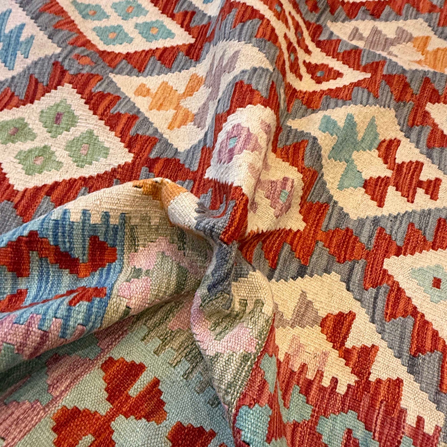 Handmade Vegetable Kilim 6' 7" x 9' 11" (ft) - No. G36655