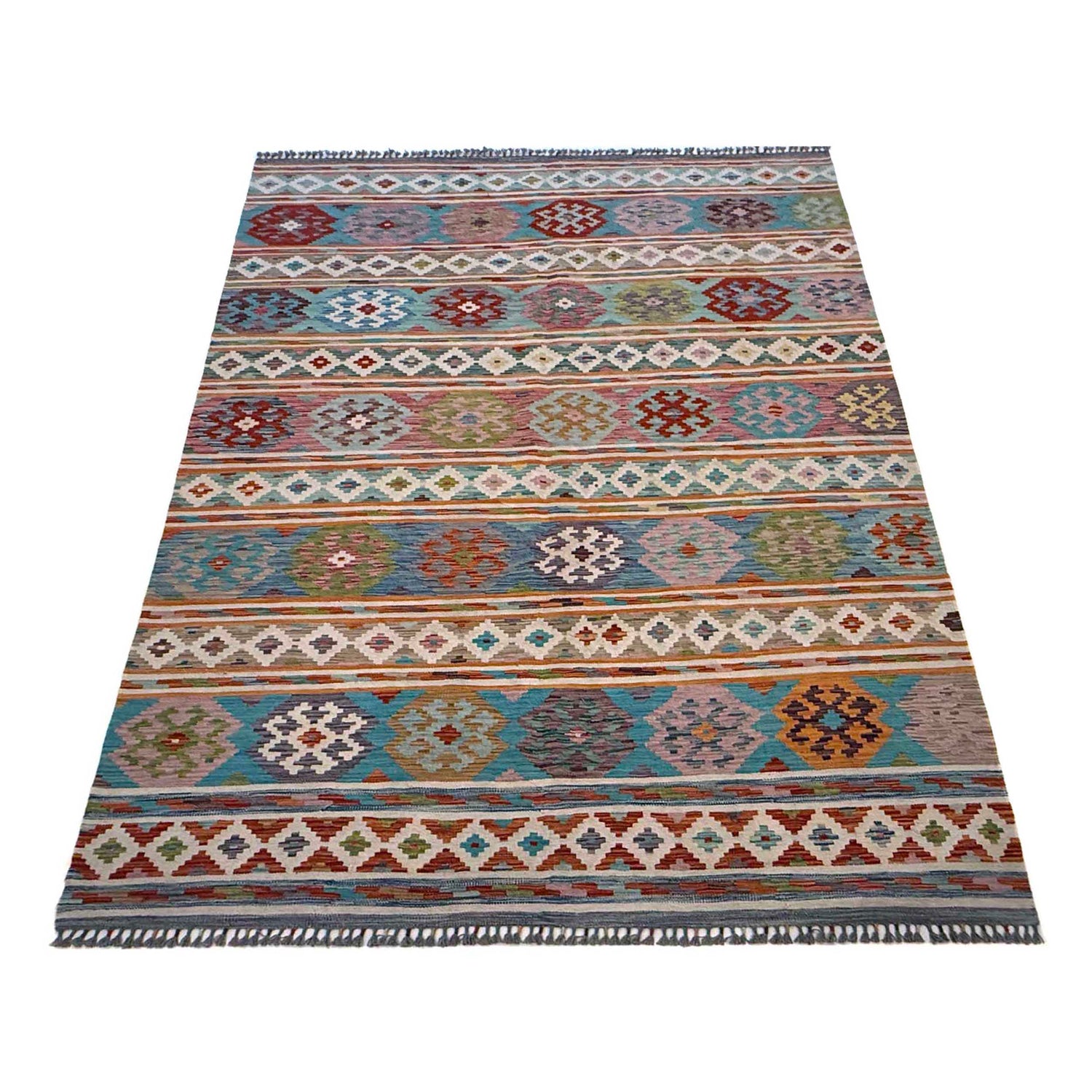 Handmade Vegetable Kelim 6' 9" x 10' 1" (ft) - No. G36656