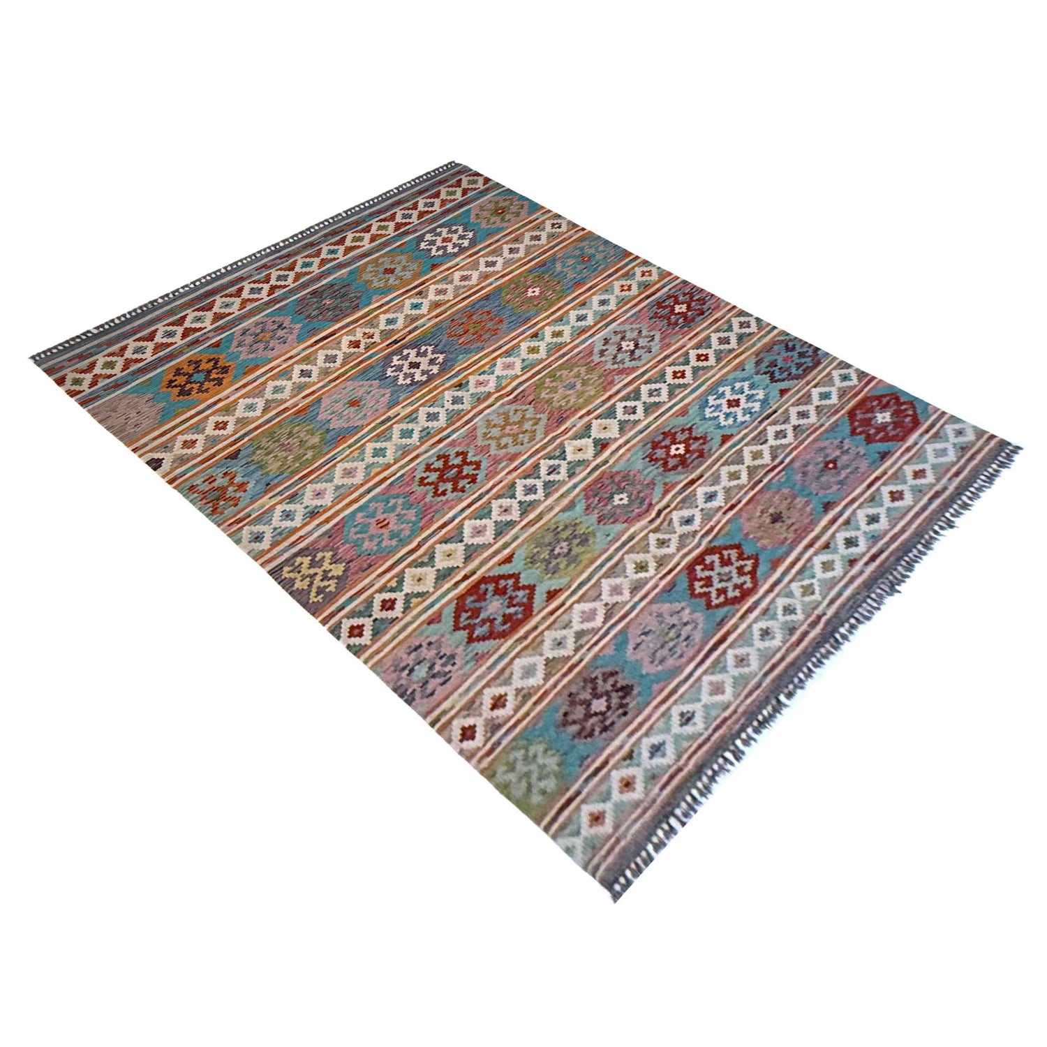 Handmade Vegetable Kelim 6' 9" x 10' 1" (ft) - No. G36656