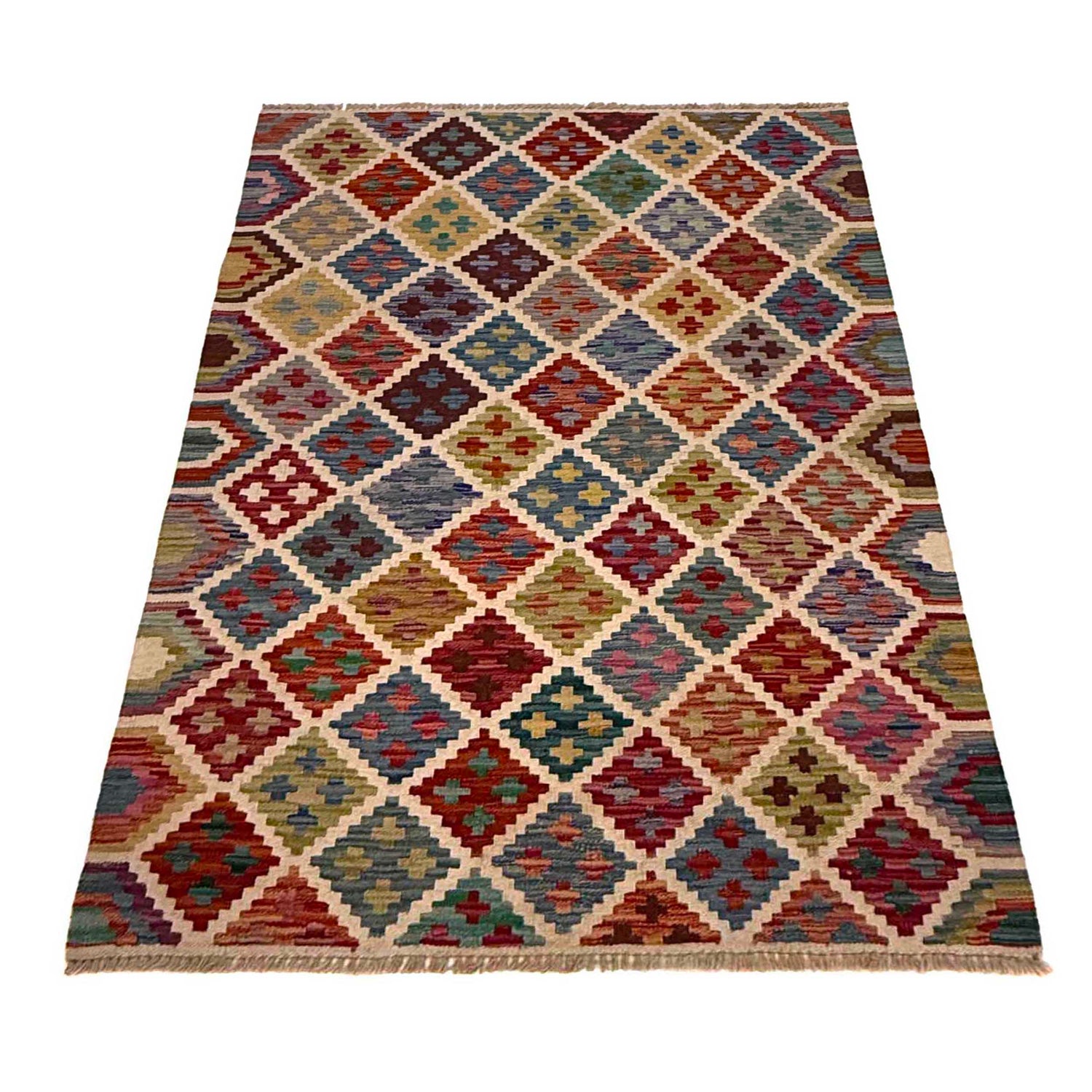 Handmade Vegetable Kelim 3' 4" x 5' 0" (ft) - No. G36657