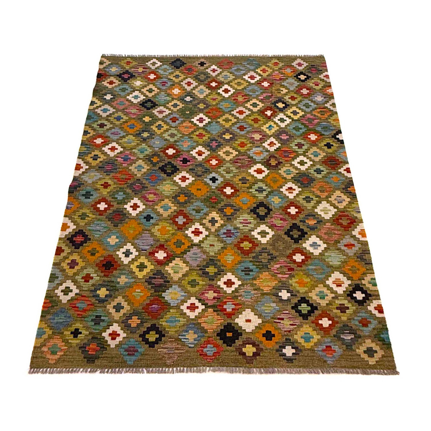 Handmade Vegetable Kilim 4' 3" x 6' 0" (ft) - No. G36658