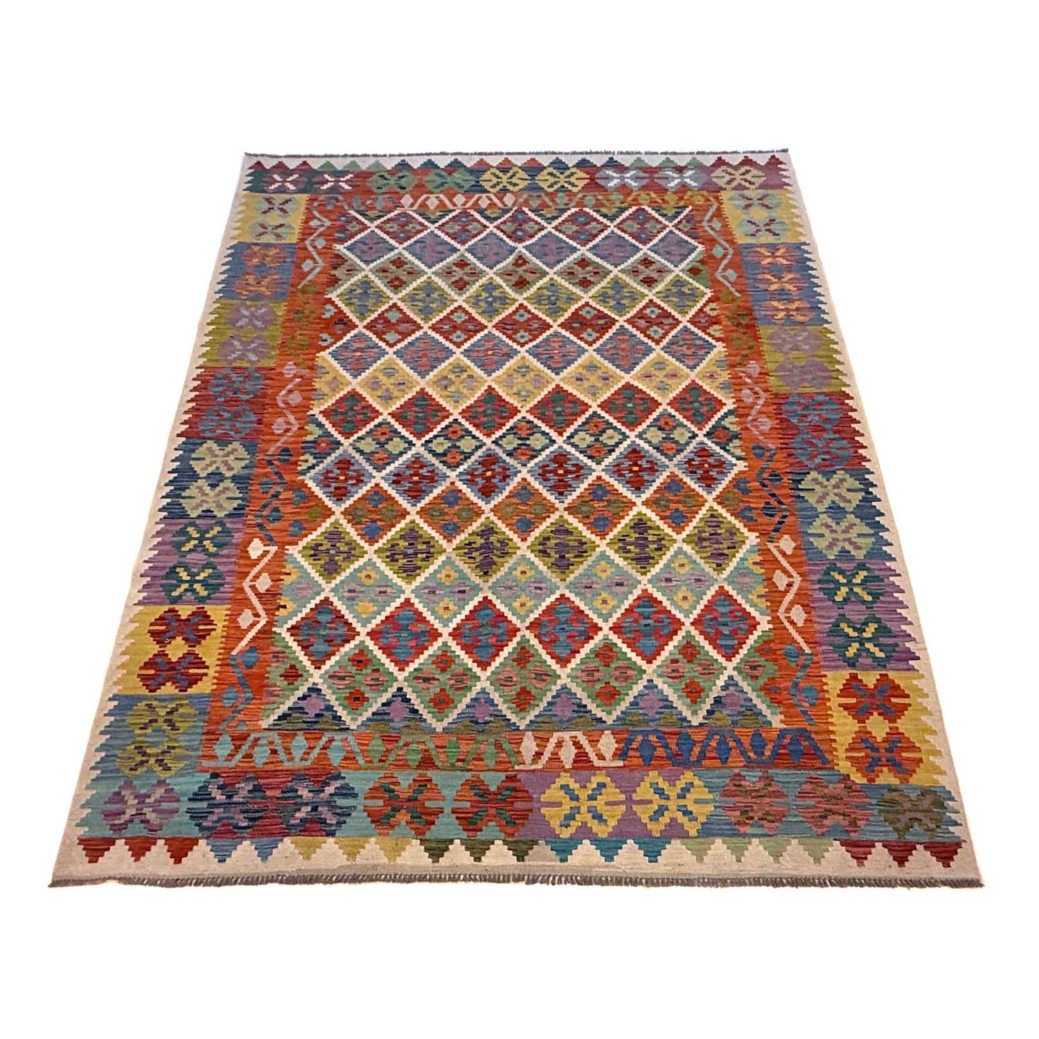 Handmade Vegetable Kilim 6' 9" x 9' 6" (ft) - No. G36659