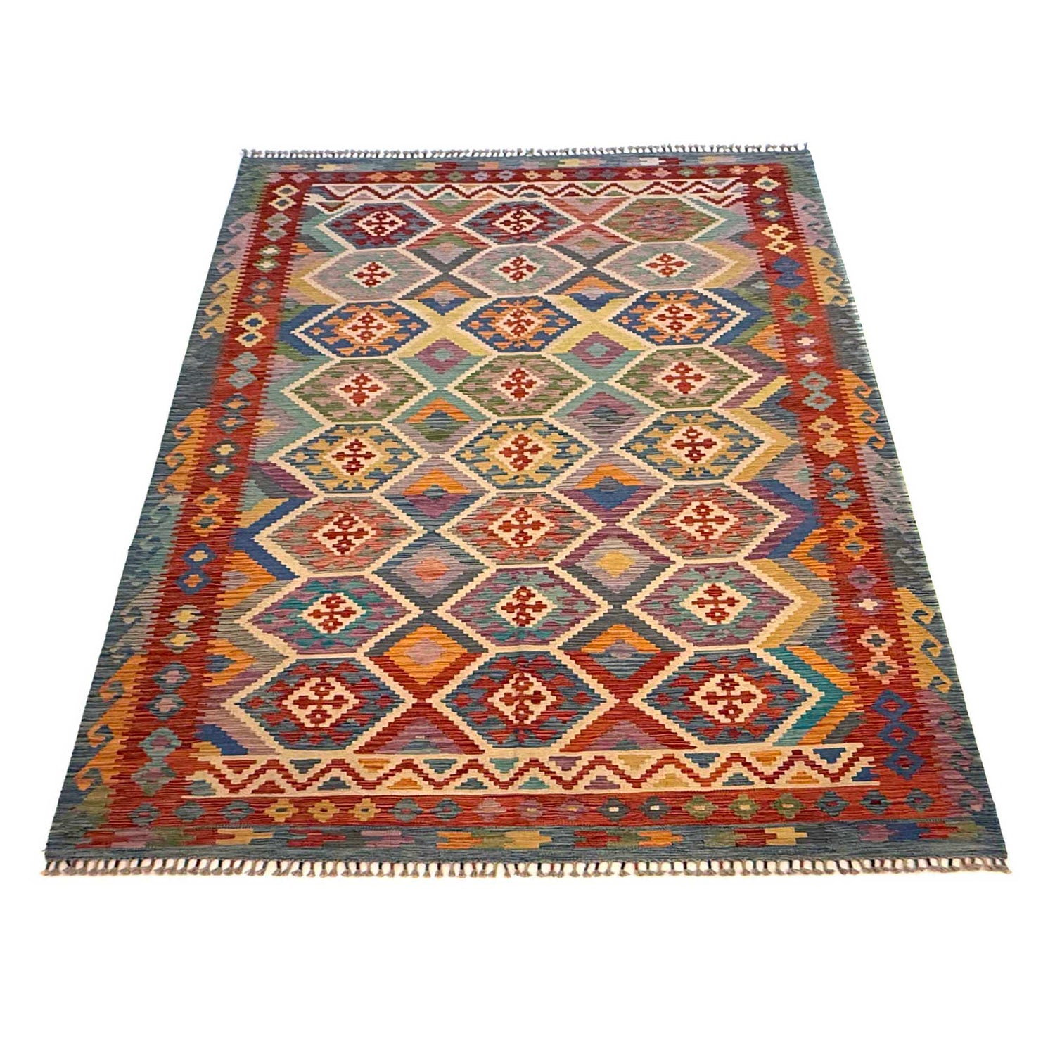 Handmade Vegetable Kelim 6' 7" x 10' 0" (ft) - No. G36661