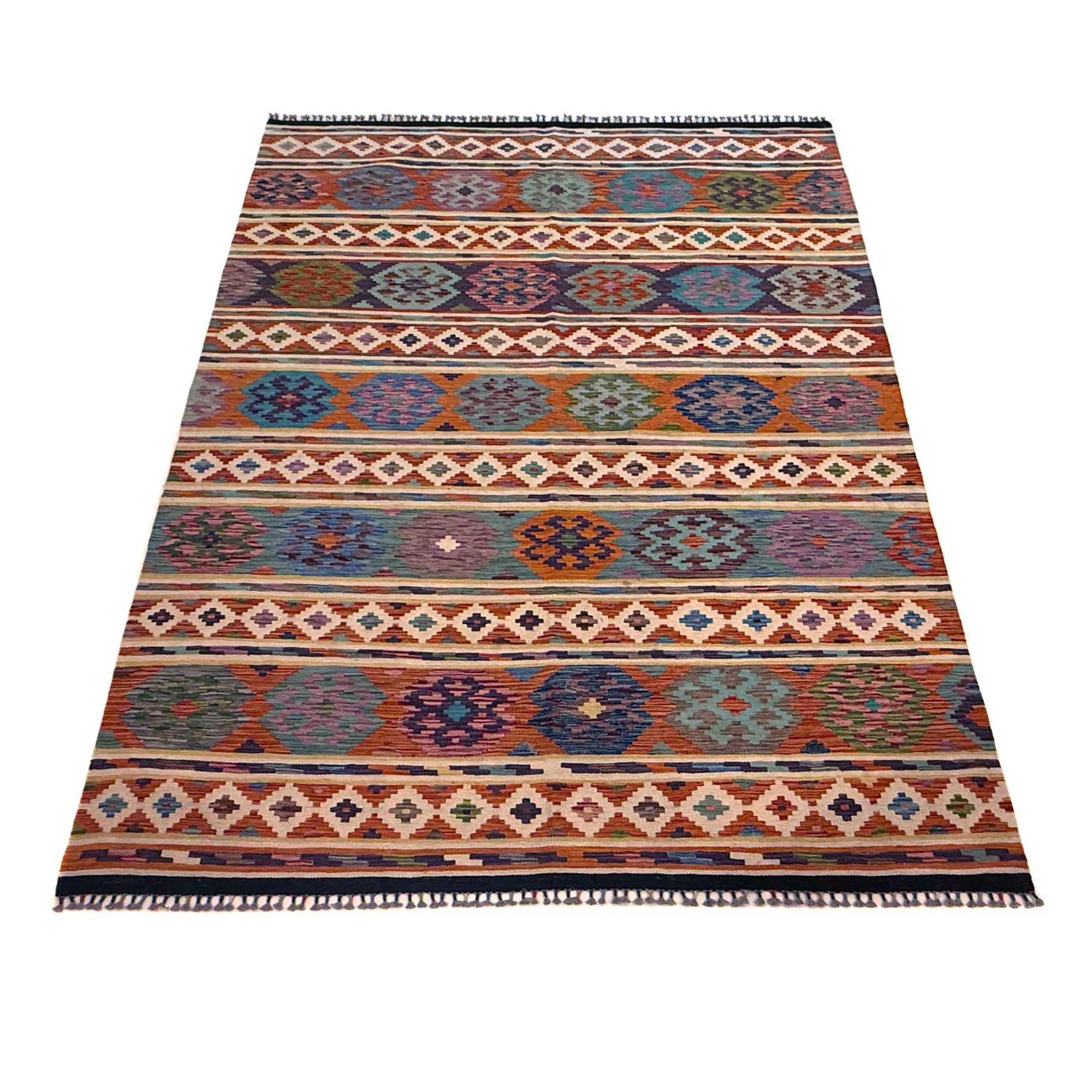 Handmade Vegetable Kilim 6' 7" x 9' 10" (ft) - No. G36662