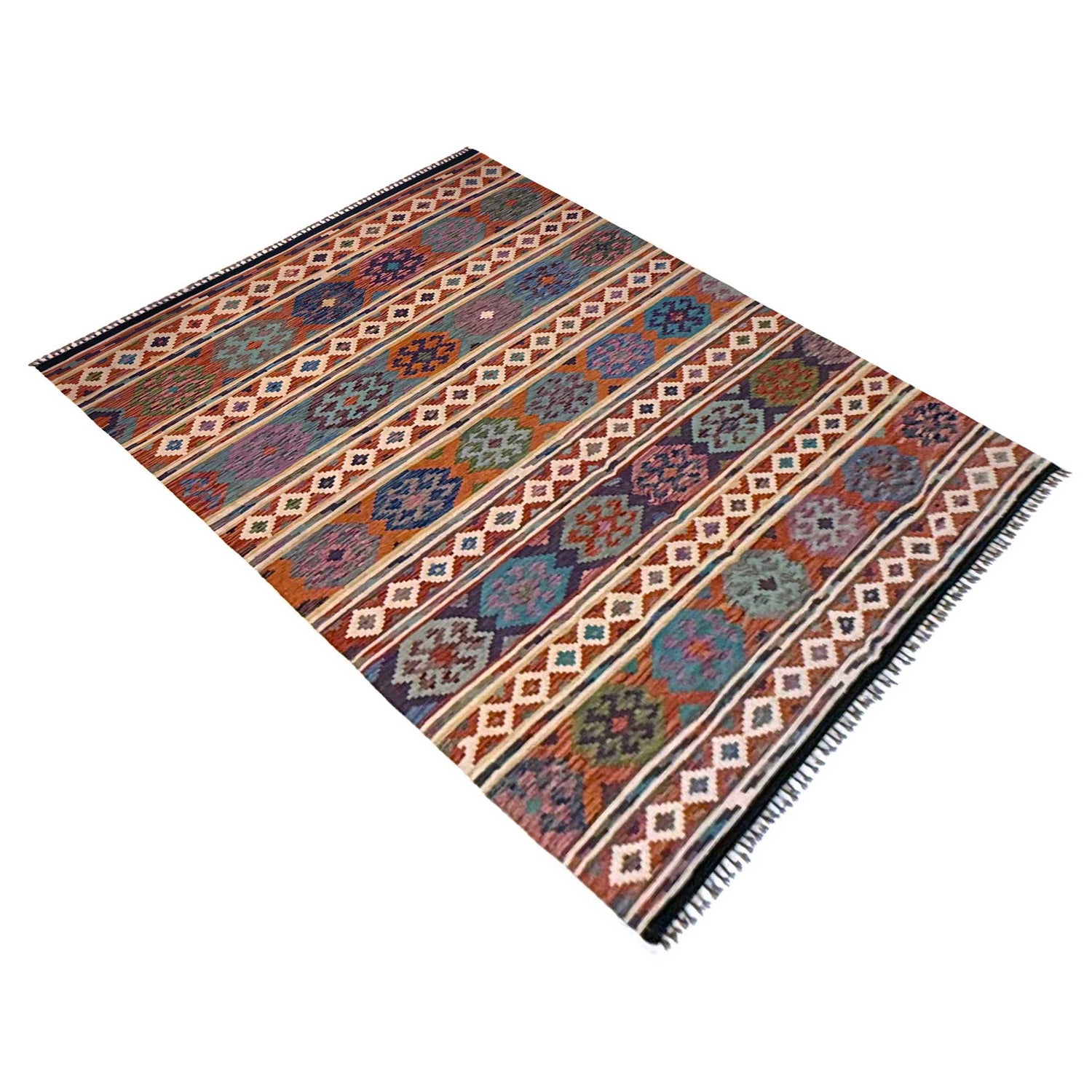 Handmade Vegetable Kilim 6' 7" x 9' 10" (ft) - No. G36662