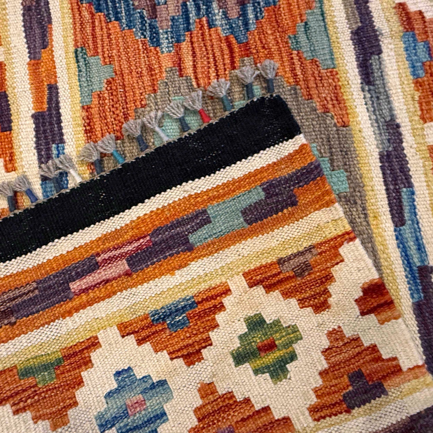 Handmade Vegetable Kilim 6' 7" x 9' 10" (ft) - No. G36662