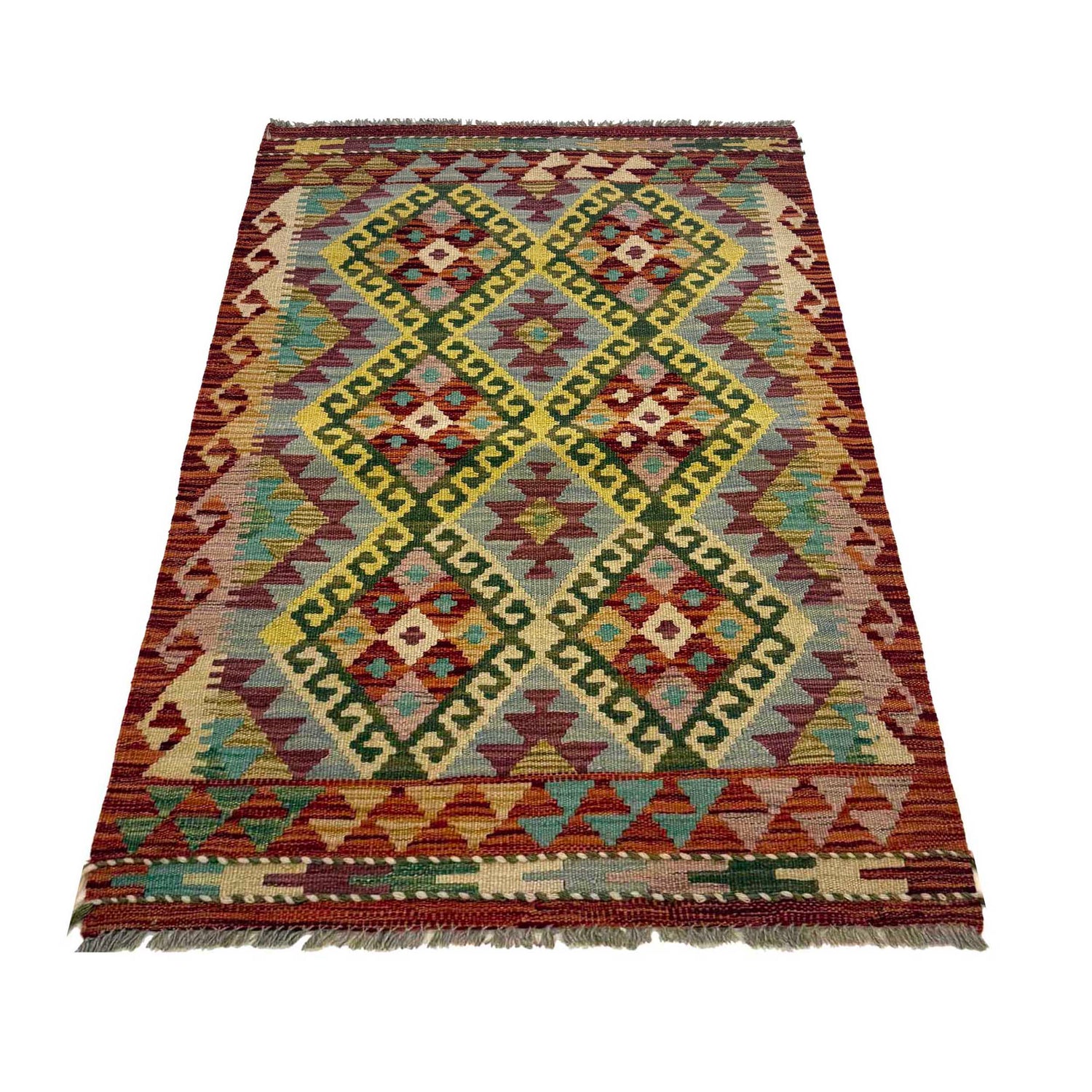 Handmade Vegetable Kilim 2' 7" x 4' 0" (ft) - No. G36666