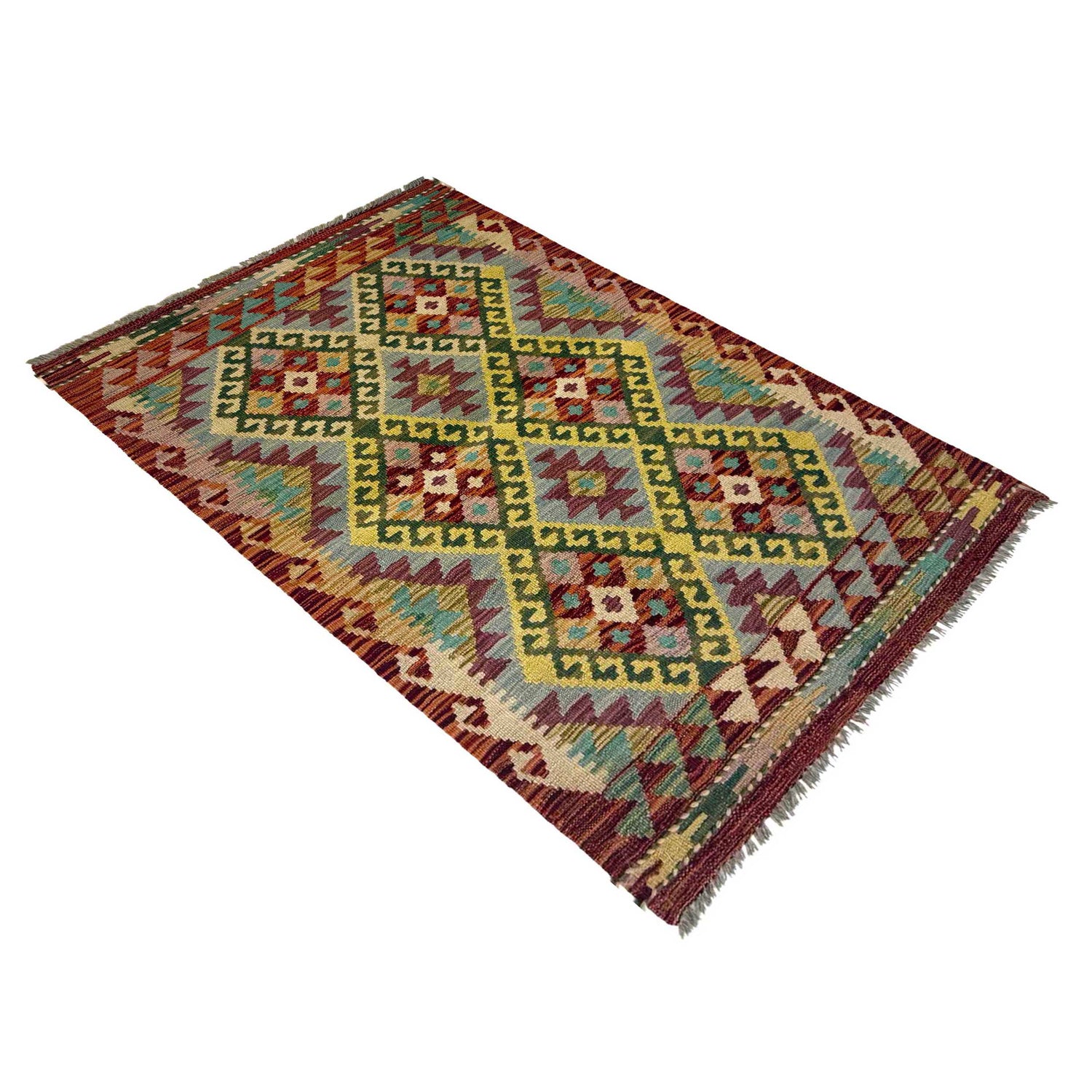Handmade Vegetable Kilim 2' 7" x 4' 0" (ft) - No. G36666