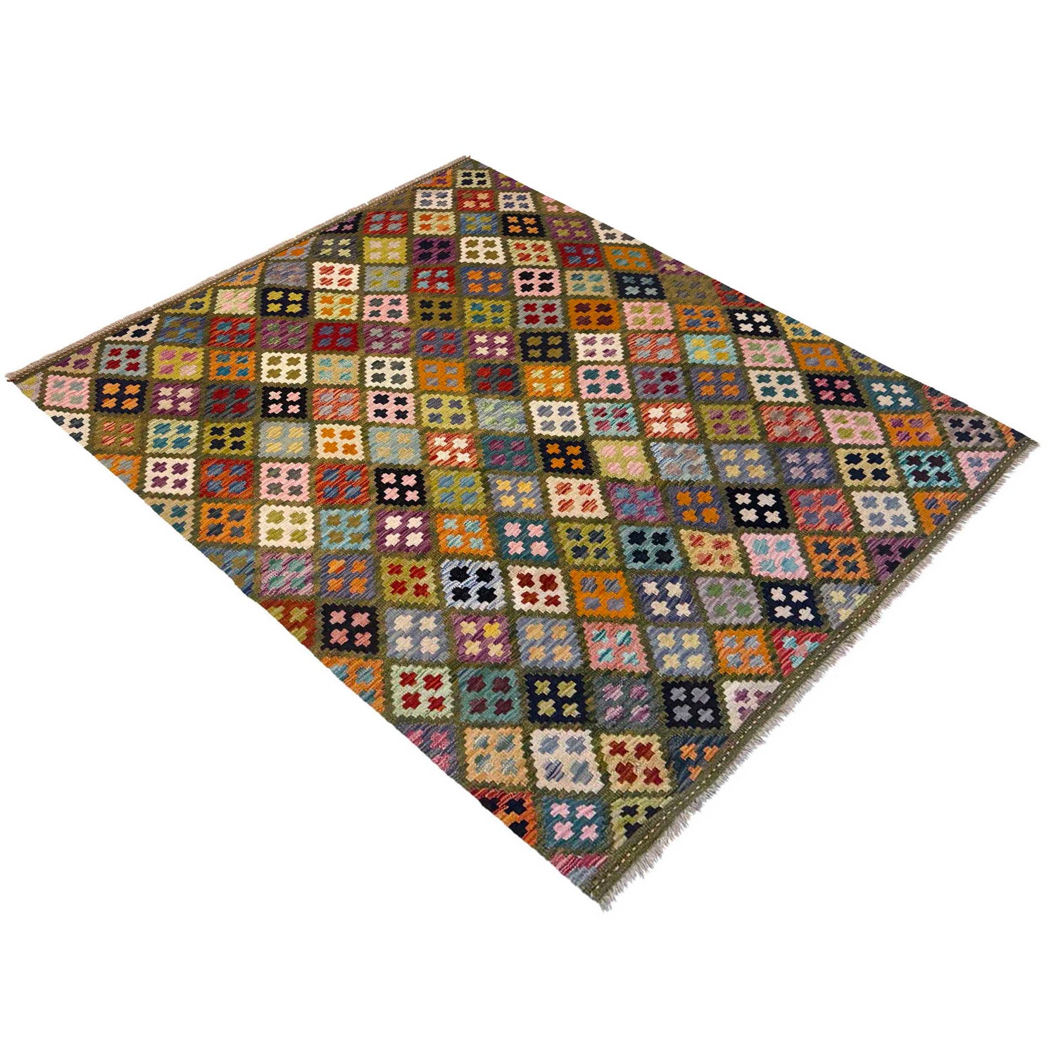 Handmade Vegetable Kilim 5' 1" x 6' 8" (ft) - No. G36674