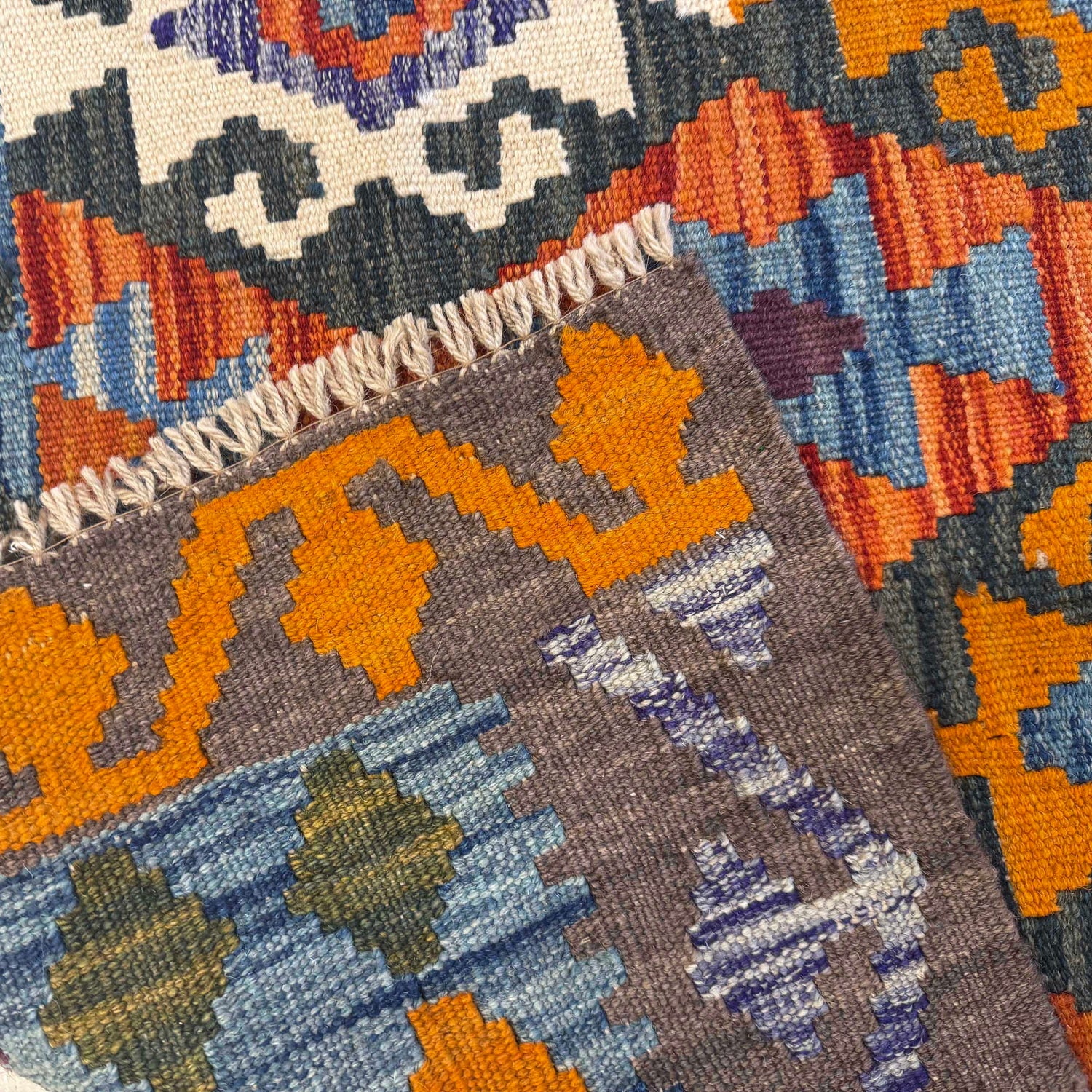 Handmade Vegetable Kelim 3' 3" x 4' 11" (ft) - No. G36675