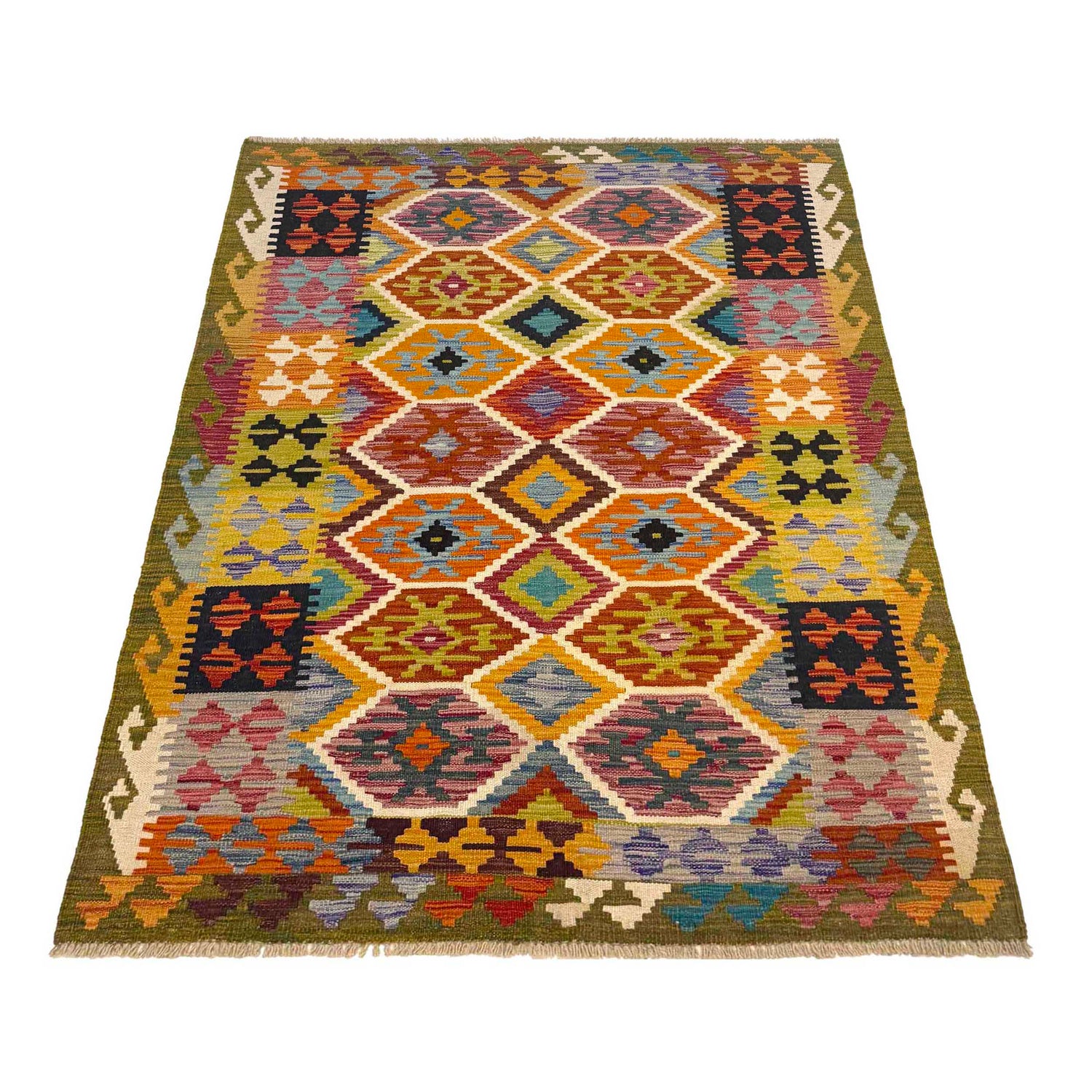 Handmade Vegetable Kilim 4' 1" x 5' 11" (ft) - No. G36677