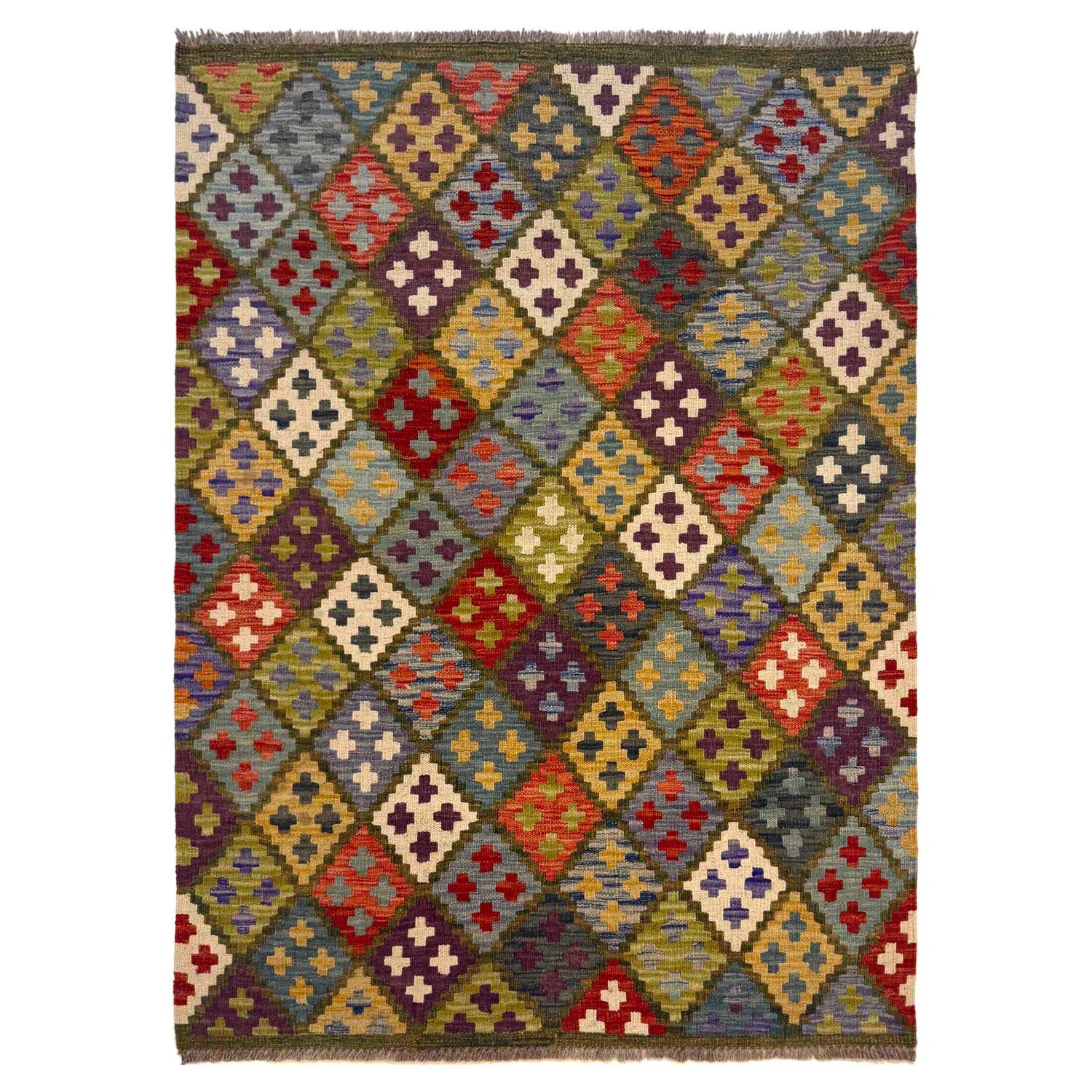 Handmade Vegetable Kilim 3' 5" x 5' 0" (ft) - No. G36680