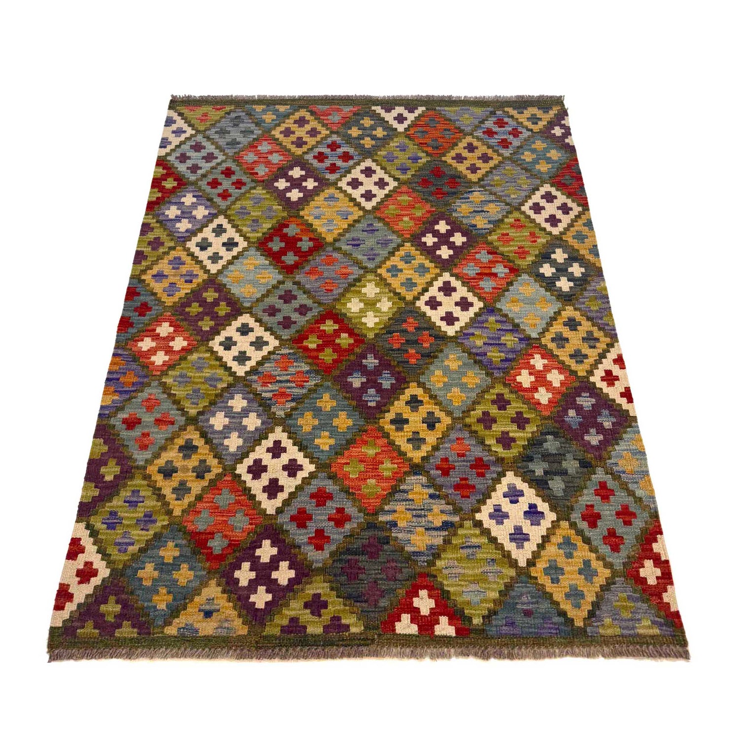 Handmade Vegetable Kilim 3' 5" x 5' 0" (ft) - No. G36680