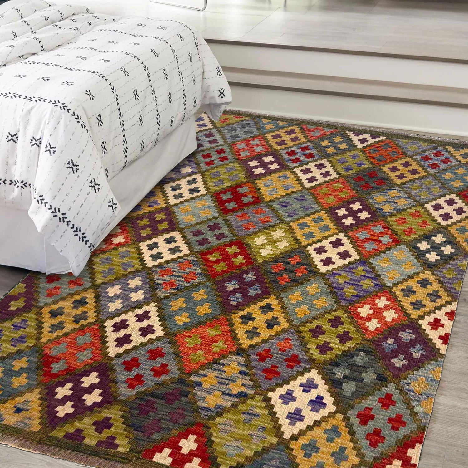 Handmade Vegetable Kilim 3' 5" x 5' 0" (ft) - No. G36680