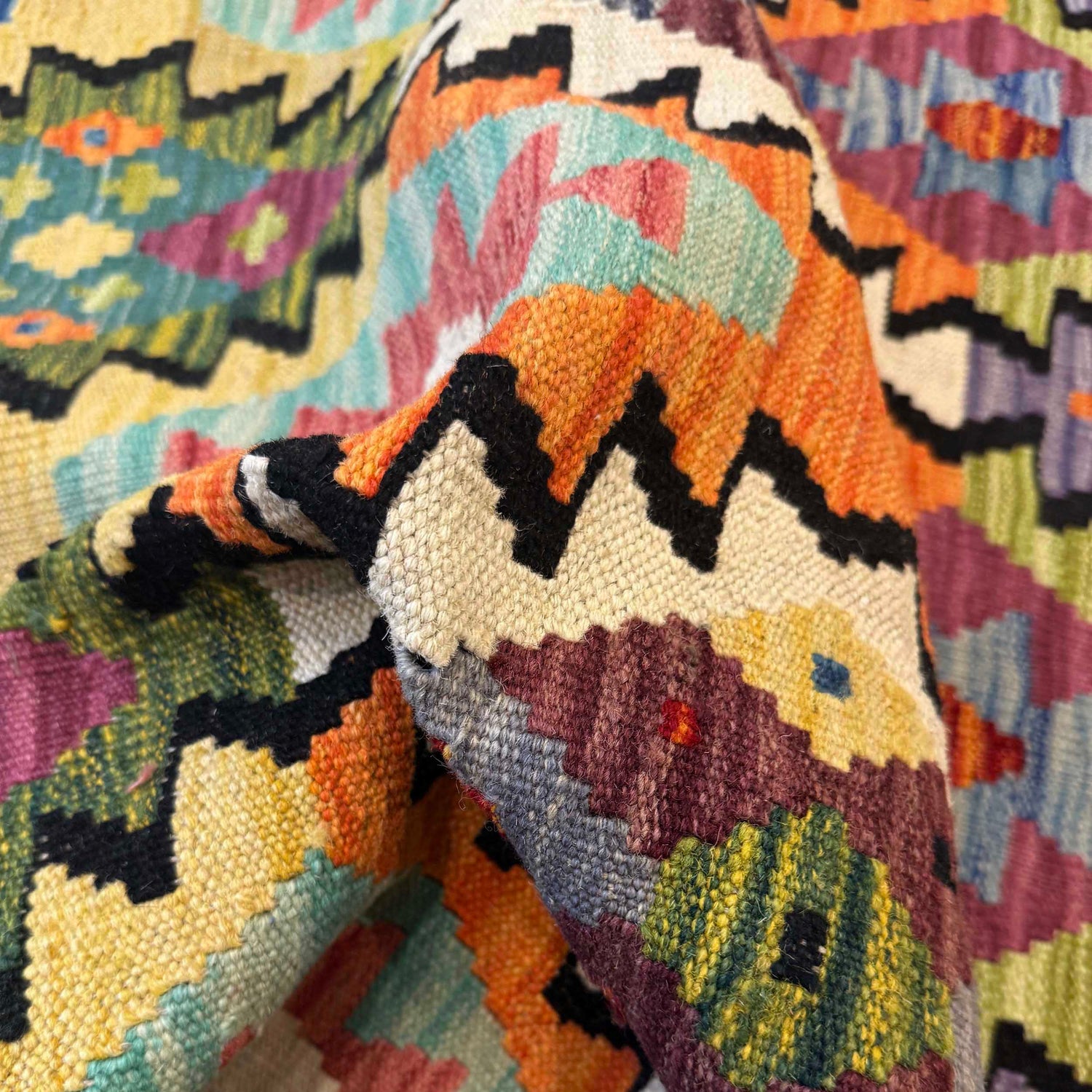 Handmade Vegetable Kelim 4' 1" x 6' 1" (ft) - No. G36681