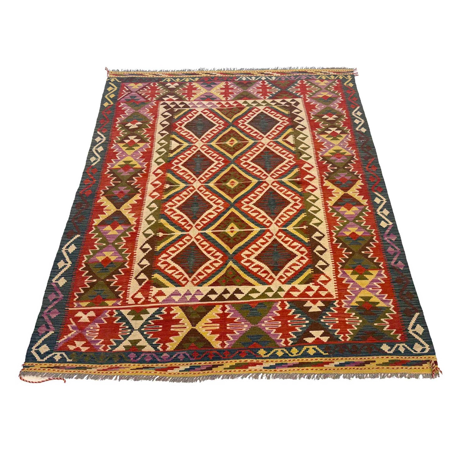 Handmade Vegetable Kilim 5' 10" x 8' 2" (ft) - No. G36687