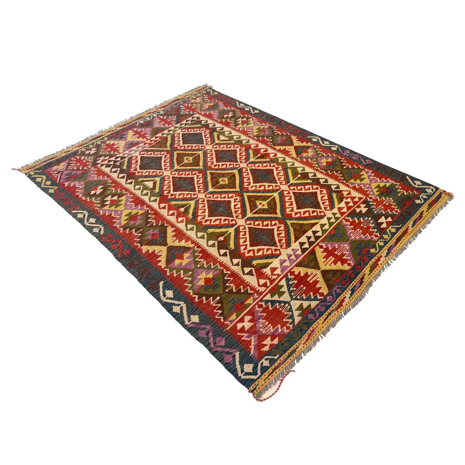 Handmade Vegetable Kilim 5' 10" x 8' 2" (ft) - No. G36687