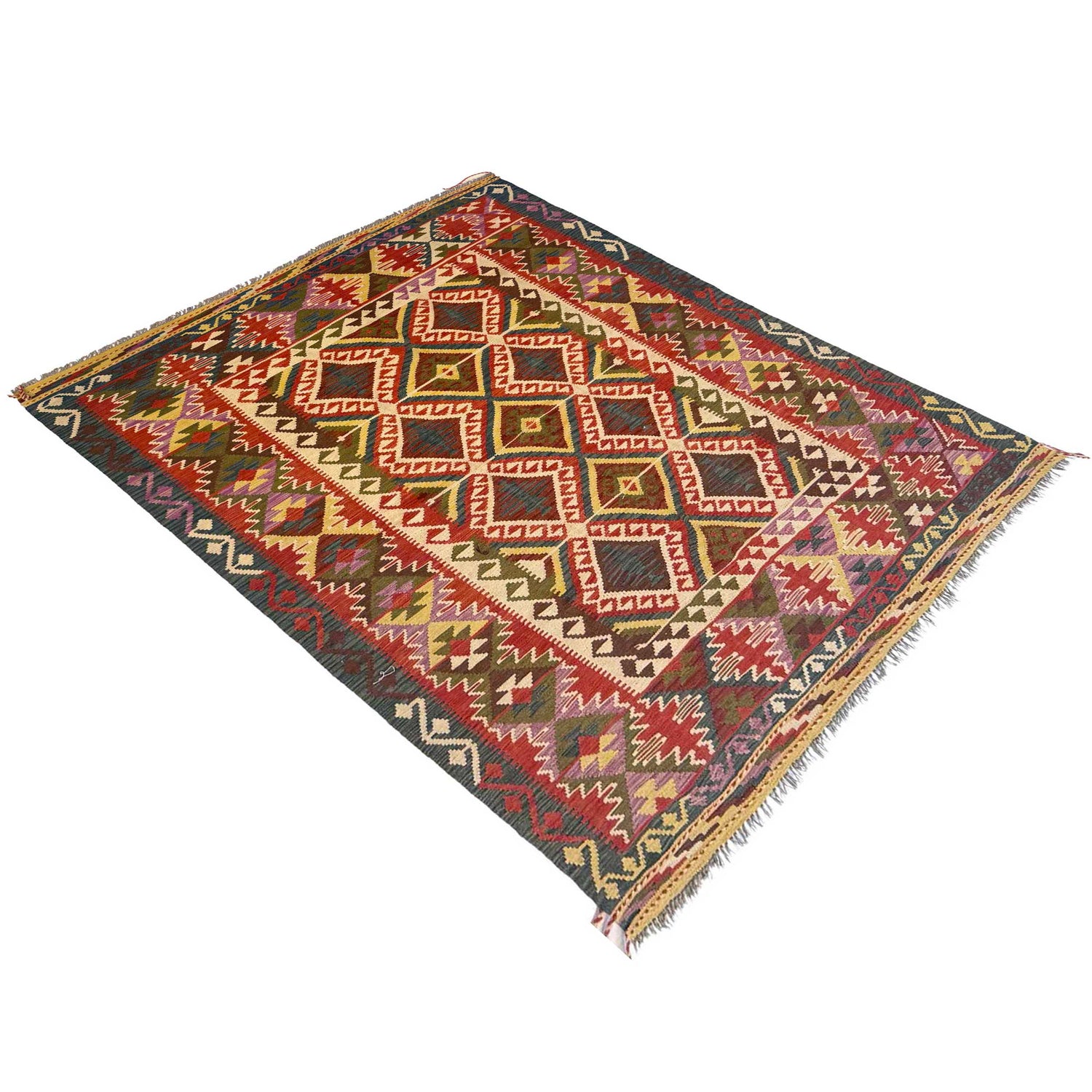 Handmade Vegetable Kilim 5' 10" x 8' 2" (ft) - No. G36687