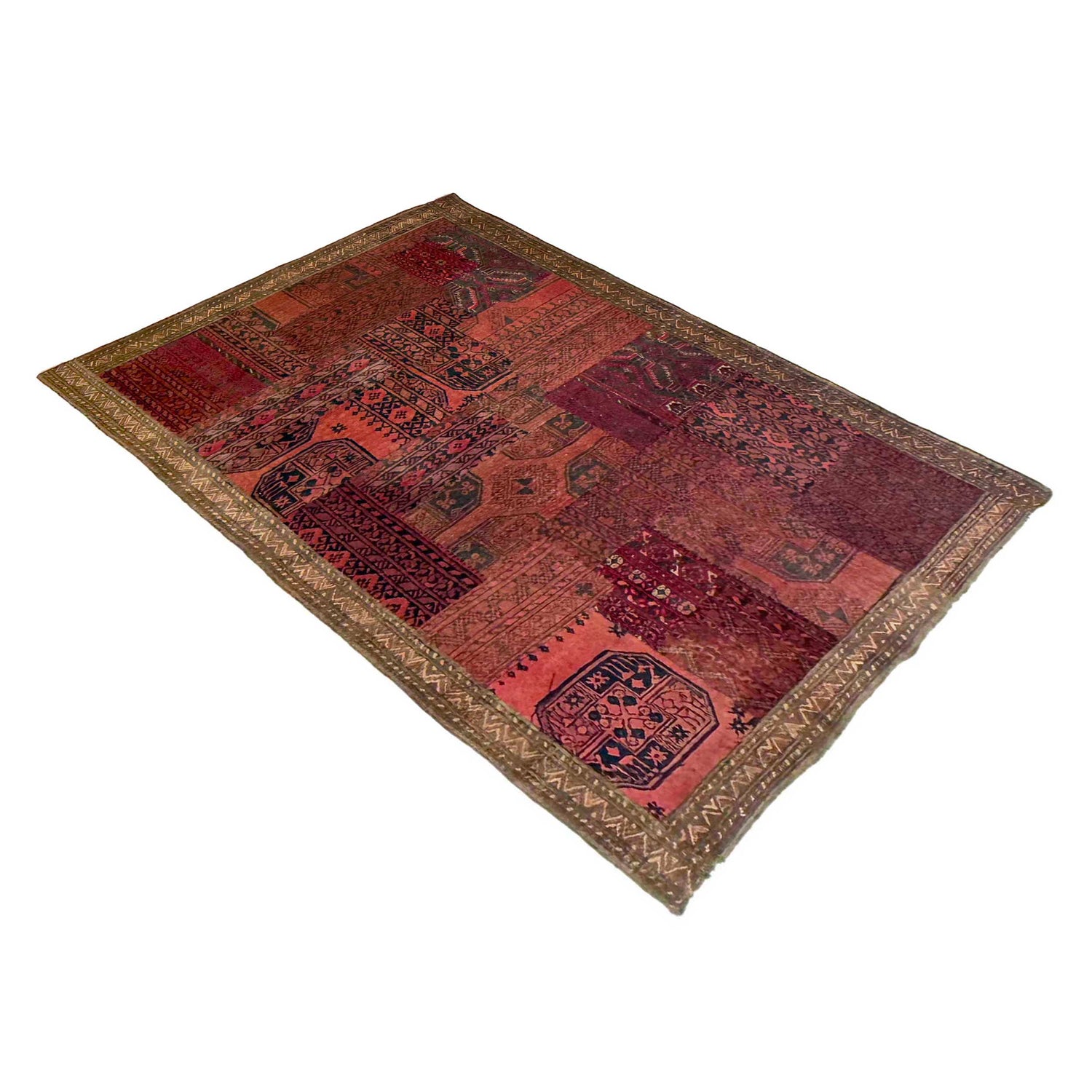 Traditional Handmade Patchwork Rug 4' 1" x 5' 11" (ft) - No. G36689