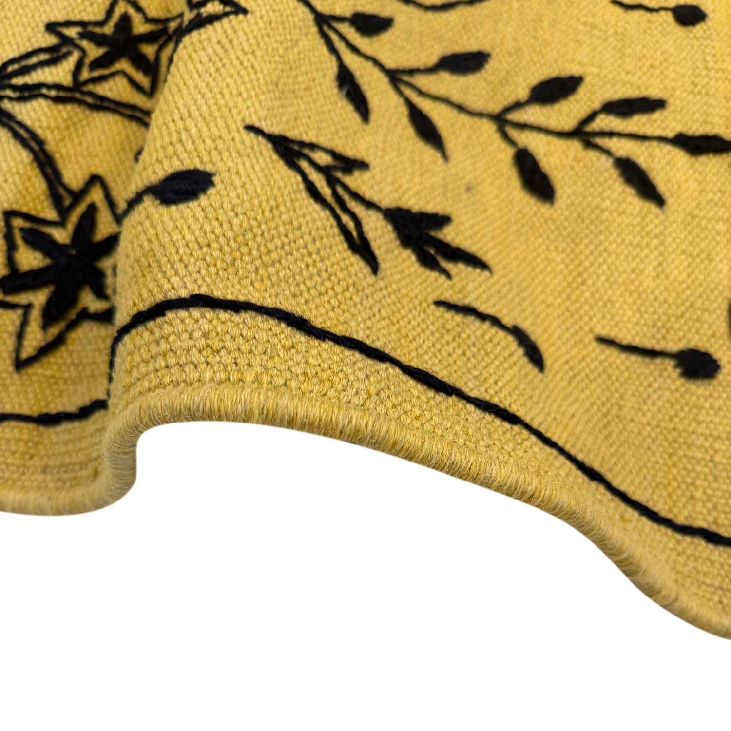 Yellow Color Embroidery Flatweave Kilim 2' 4" x 7' 9" (ft)- No. G36691