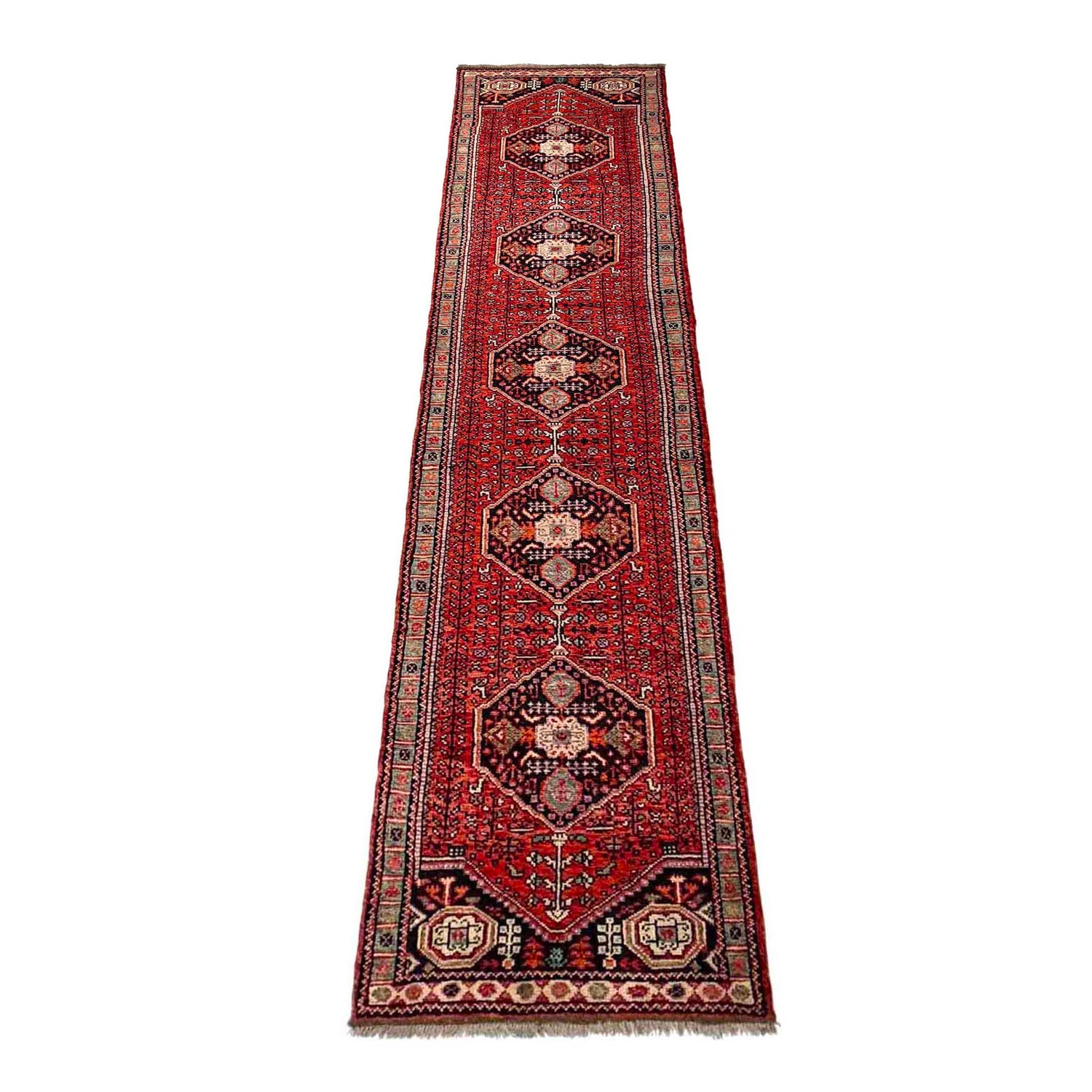 Hand Knotted Sherazi Runner Rug 2' 8" x 13' 0" (ft) - No. G36694