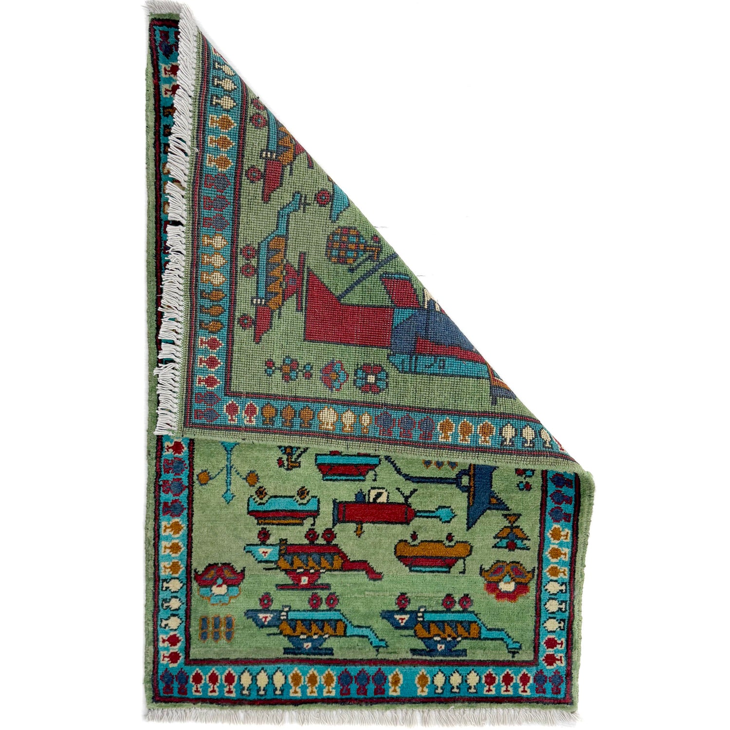 Hand Knotted War Rug 2' 0" x 2' 11" (ft) - No. G36714