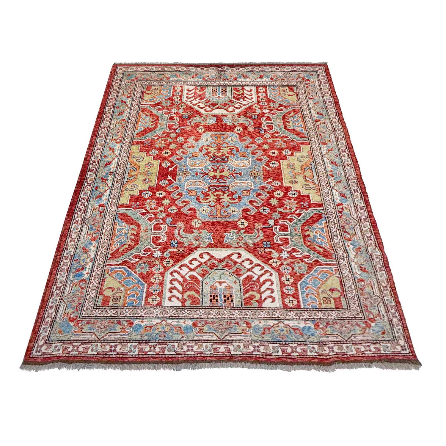 Hand Made Persian Design Heriz Carpet 6' 9" x 9' 7" (ft) - No. G37287