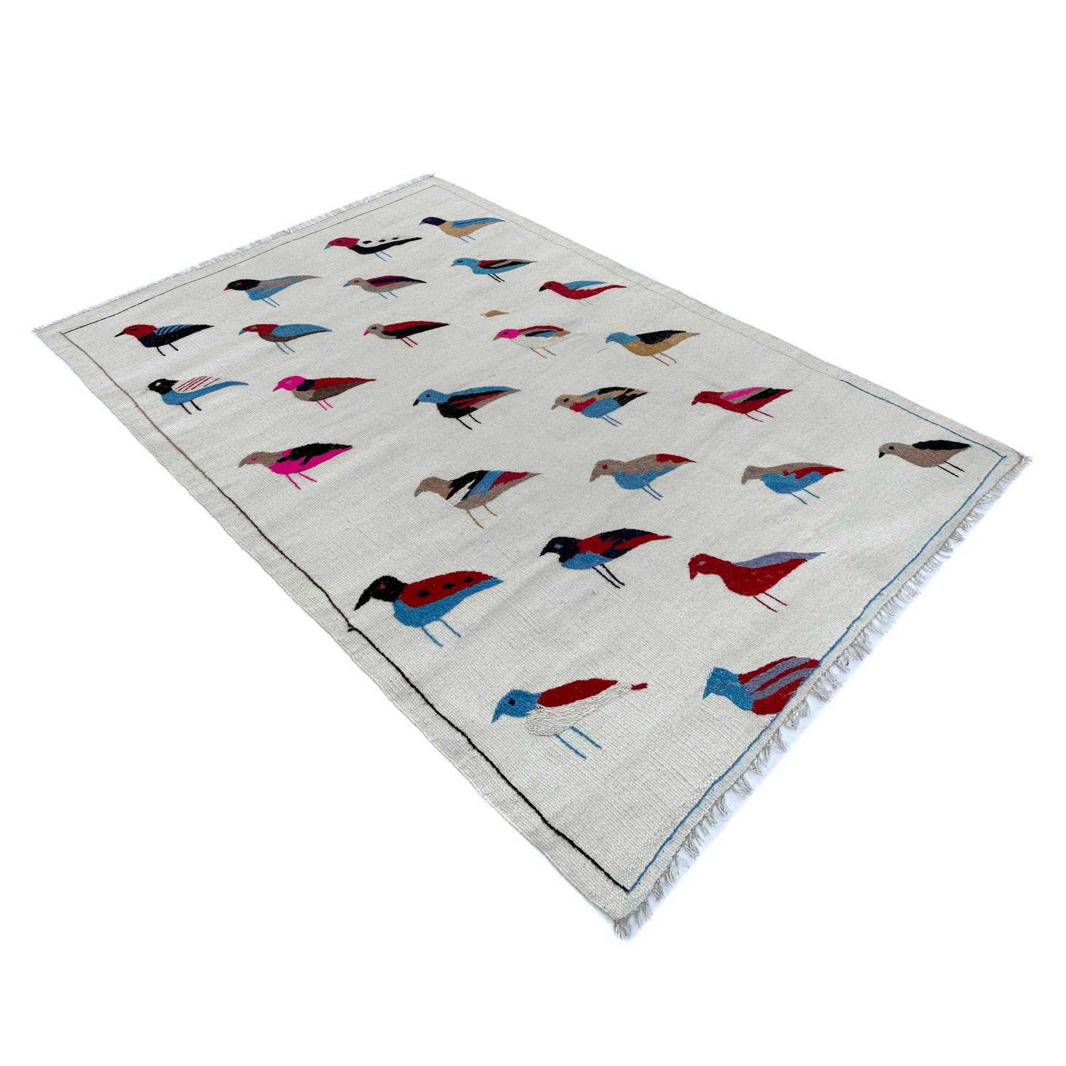 Handmade Embroidery Kilim 3' 3" x 5' 9" (ft) - No. G37358
