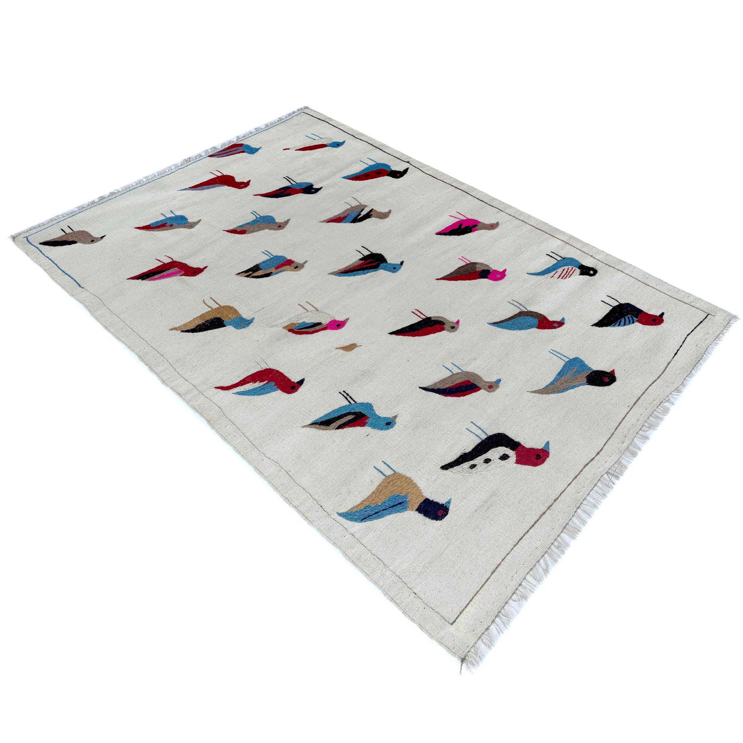 Handmade Embroidery Kilim 3' 3" x 5' 9" (ft) - No. G37358