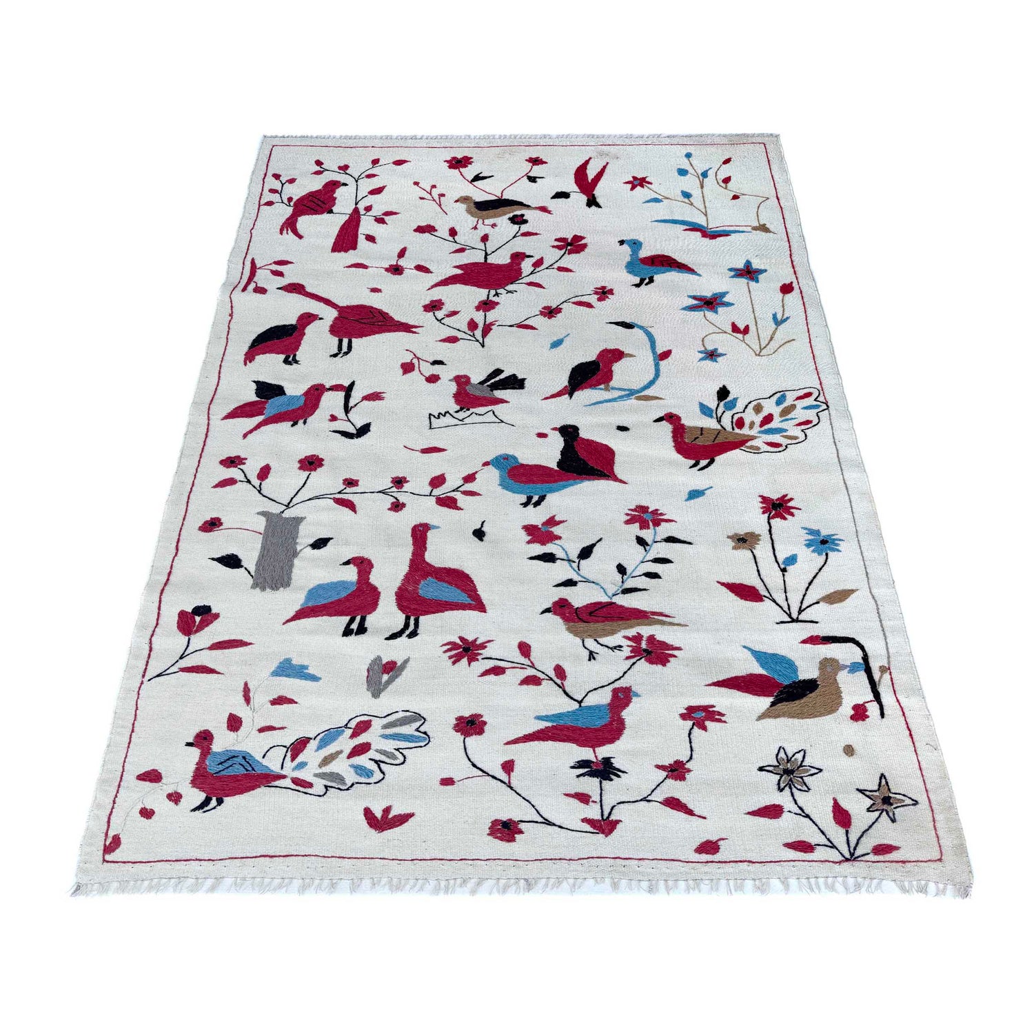 Hand Knotted Embroidery Kilim 3' 10" x 6' 4" (ft) - No. G37359