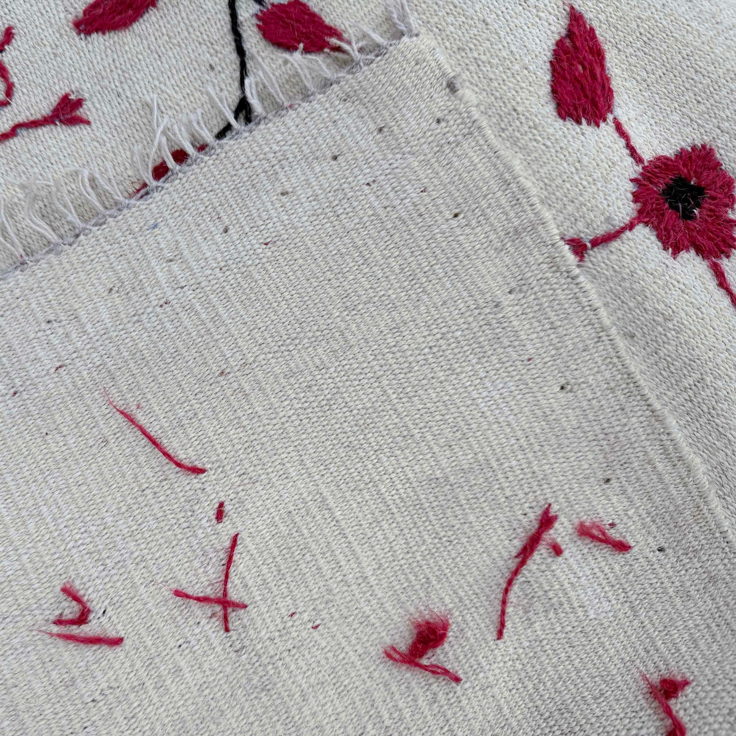 Hand Knotted Embroidery Kilim 3' 10" x 6' 4" (ft) - No. G37359