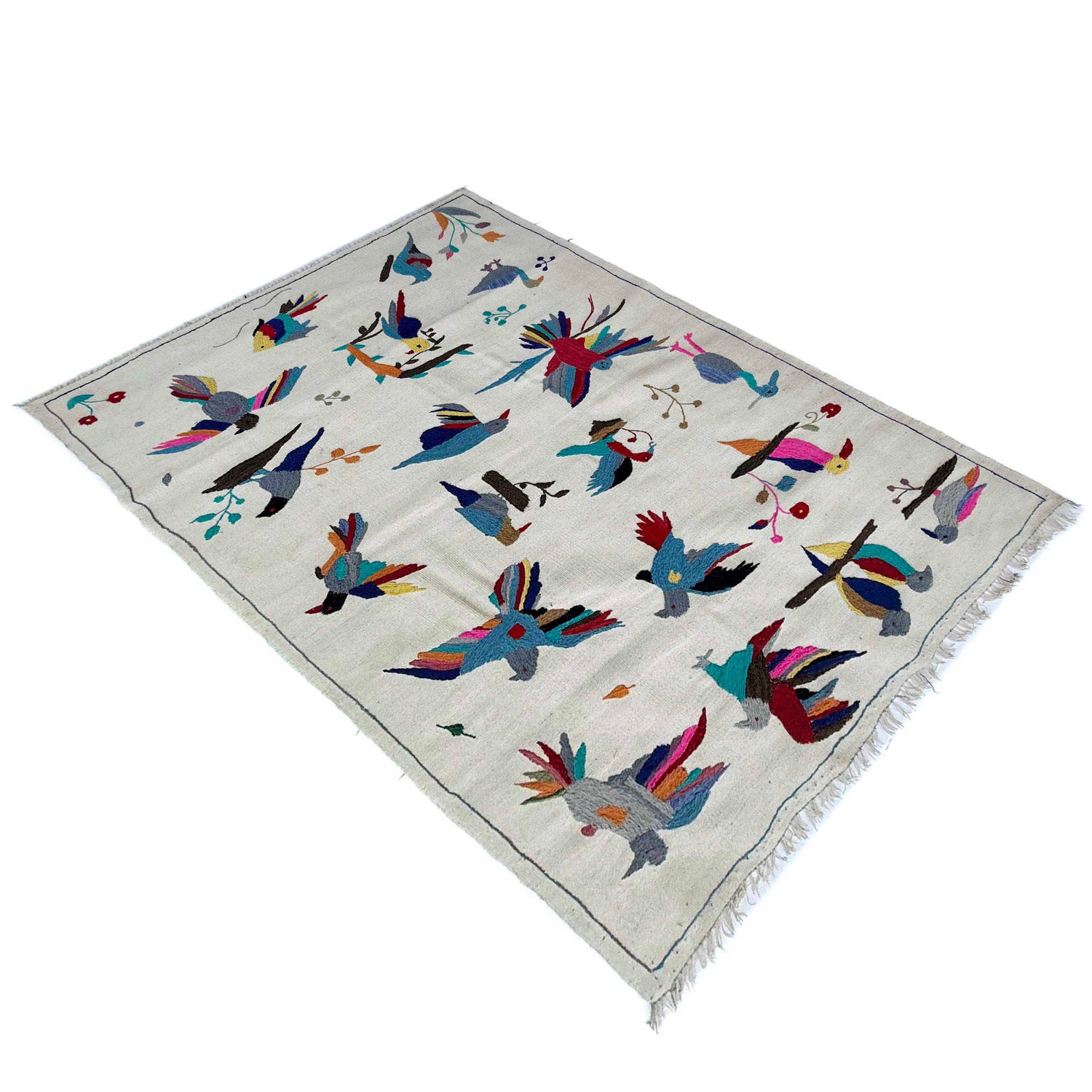 Pakistani Embroidery Kelim 3' 9" x 6' 4" (ft) - No. G37360