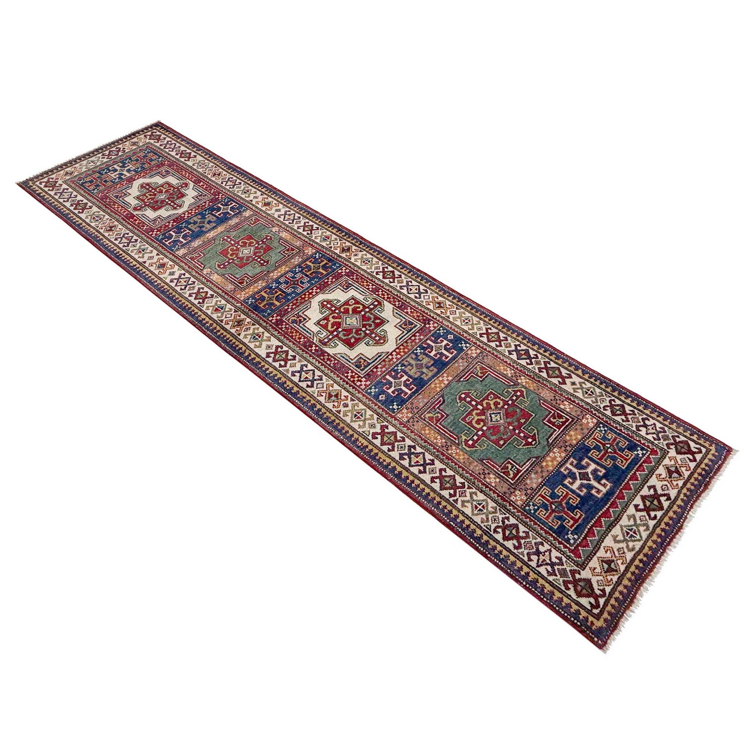 Multi Color Kazak Runner 2' 6" x 9' 8" (ft) - No. G37561