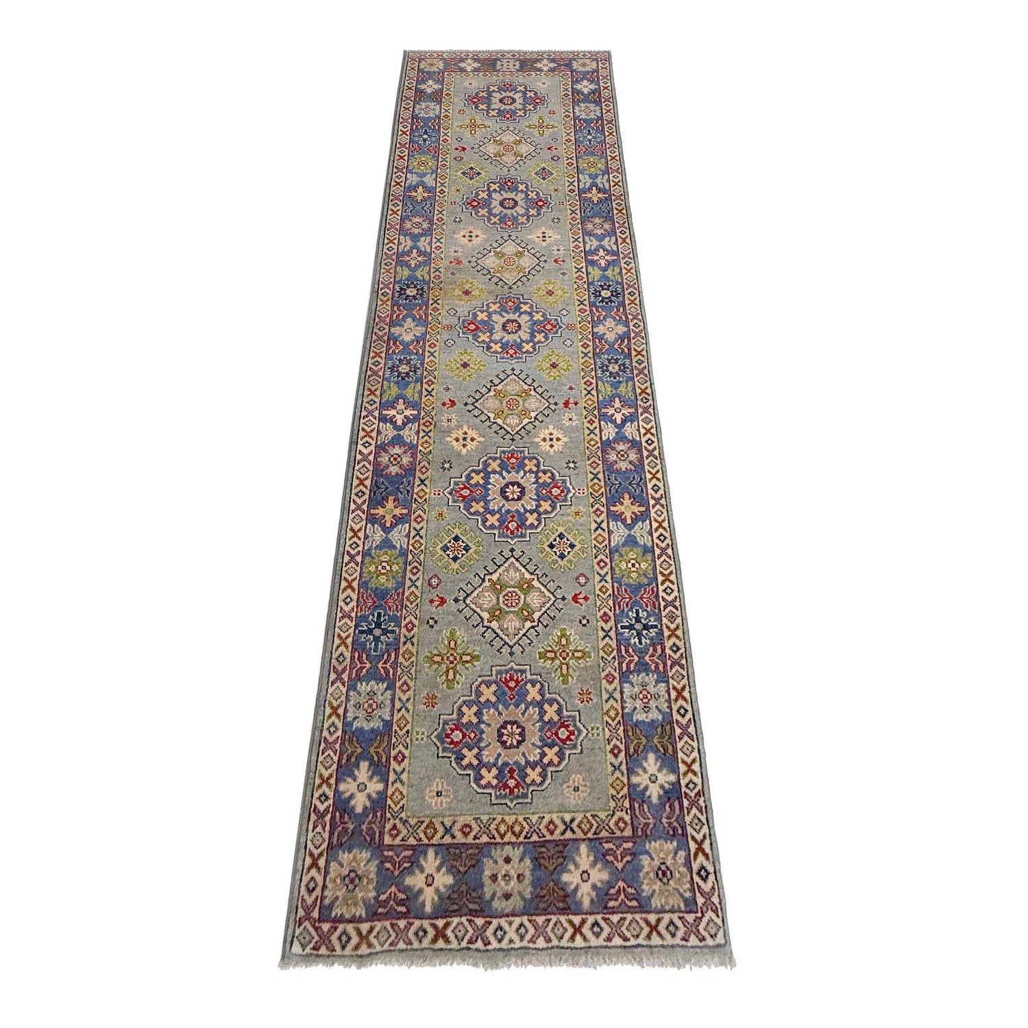 Hand Knotted Kazak Runner 2' 7" x 9' 8" (ft) - No. G37564