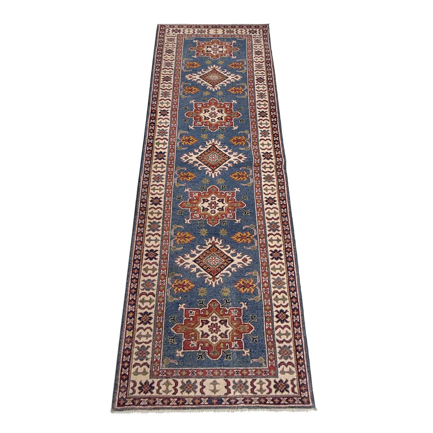 Blue Color Kazak Runner 2' 9" x 9' 7" (ft) - No. G37567