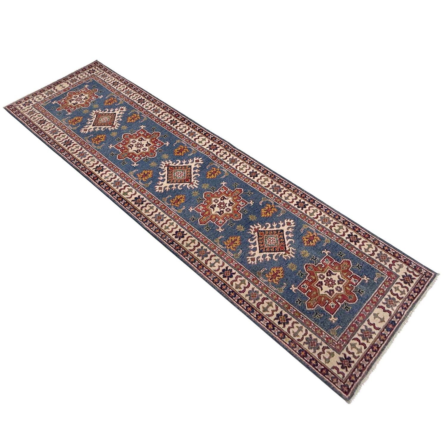 Blue Color Kazak Runner 2' 9" x 9' 7" (ft) - No. G37567
