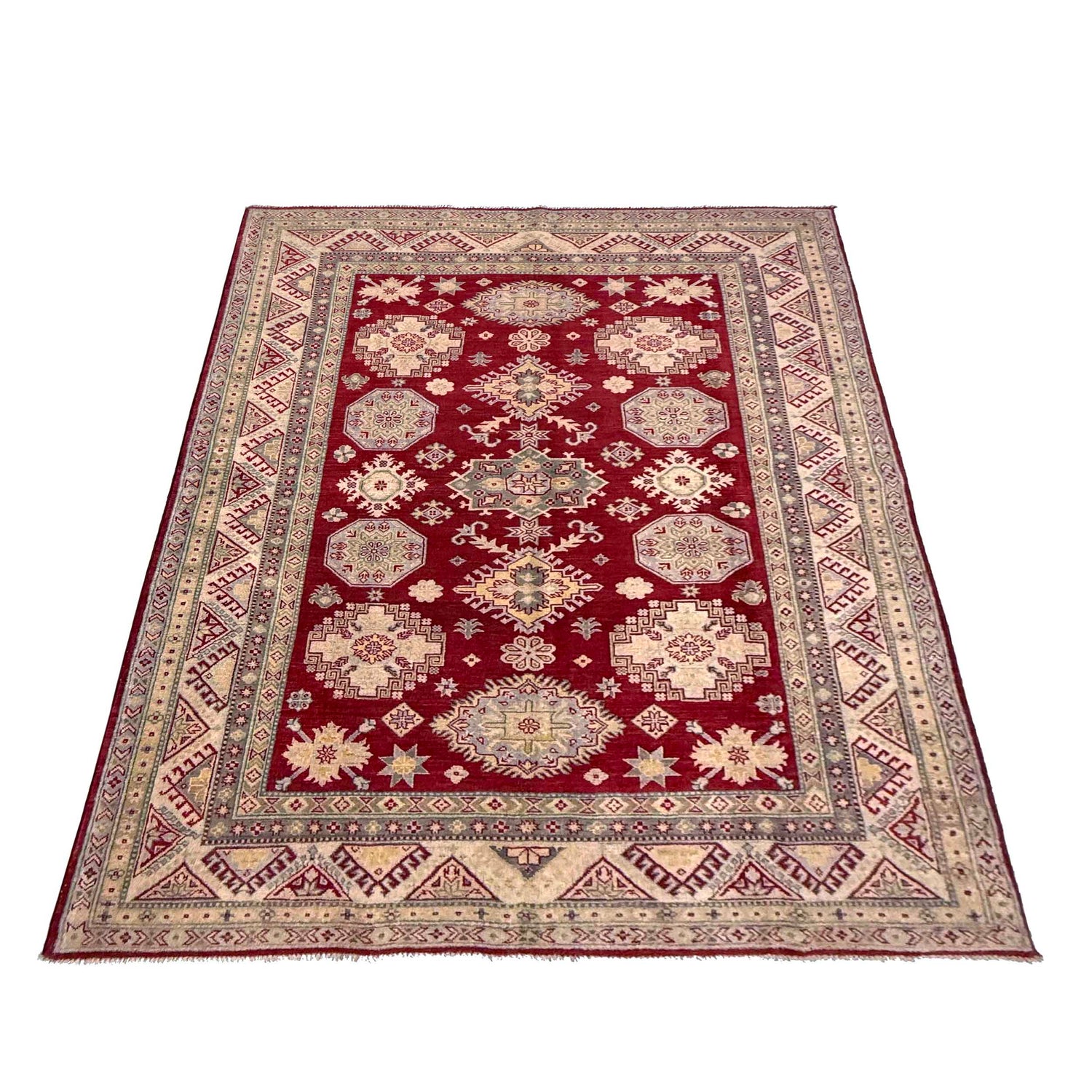 Hand Knotted Kazak Rug 6' 8" x 9' 8" (ft) - No. G37572