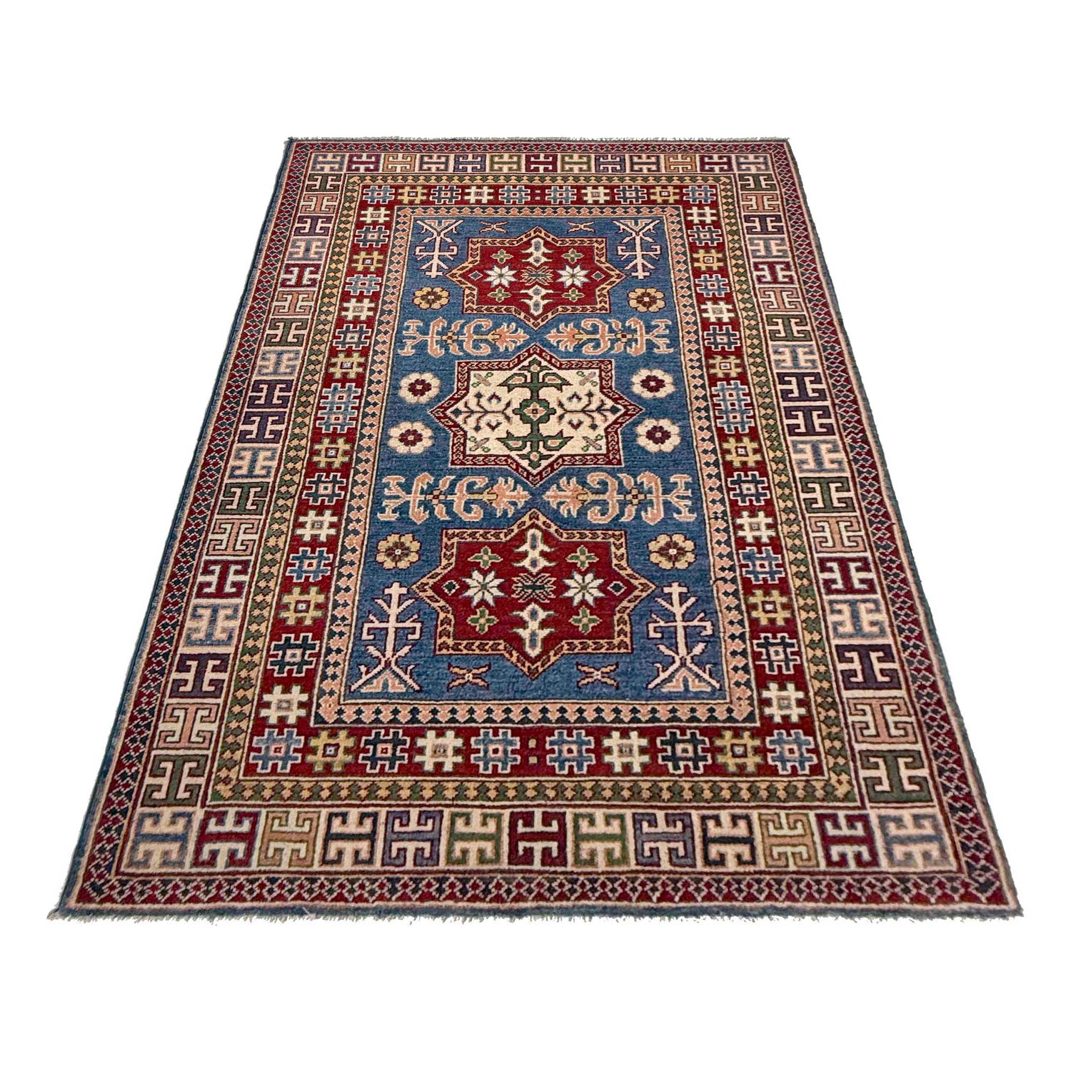Blue Color Kazak Rug 4' 0" x 6' 6" (ft) - No. G37575