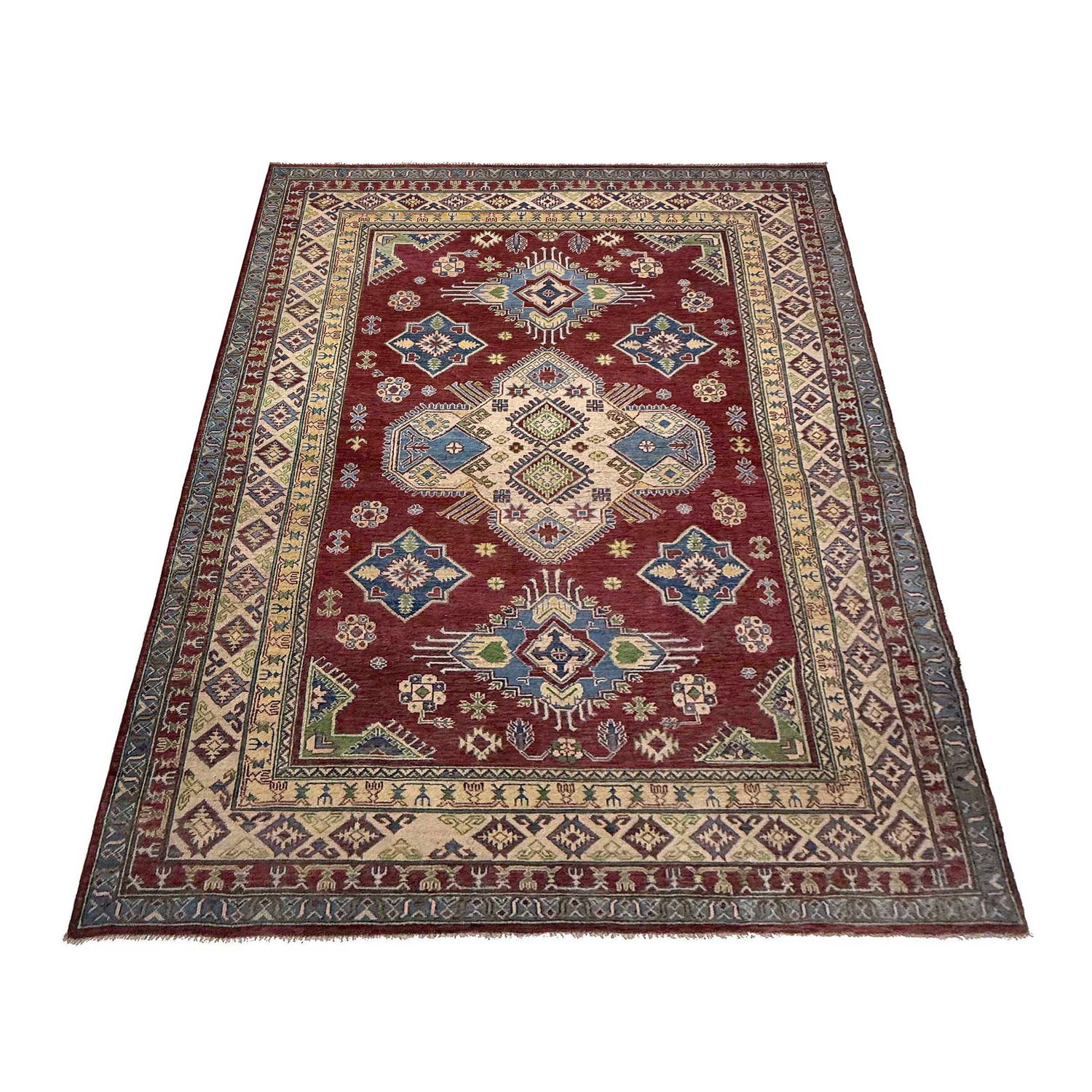 Hand Knotted Kazak Rug 6' 8" x 9' 11" (ft) - No. G37577