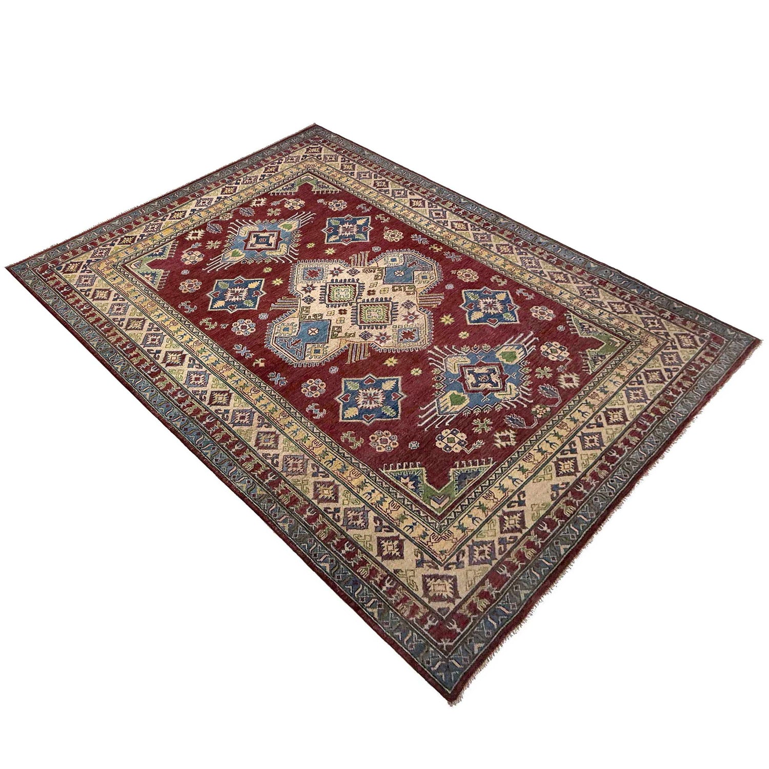Hand Knotted Kazak Rug 6' 8" x 9' 11" (ft) - No. G37577