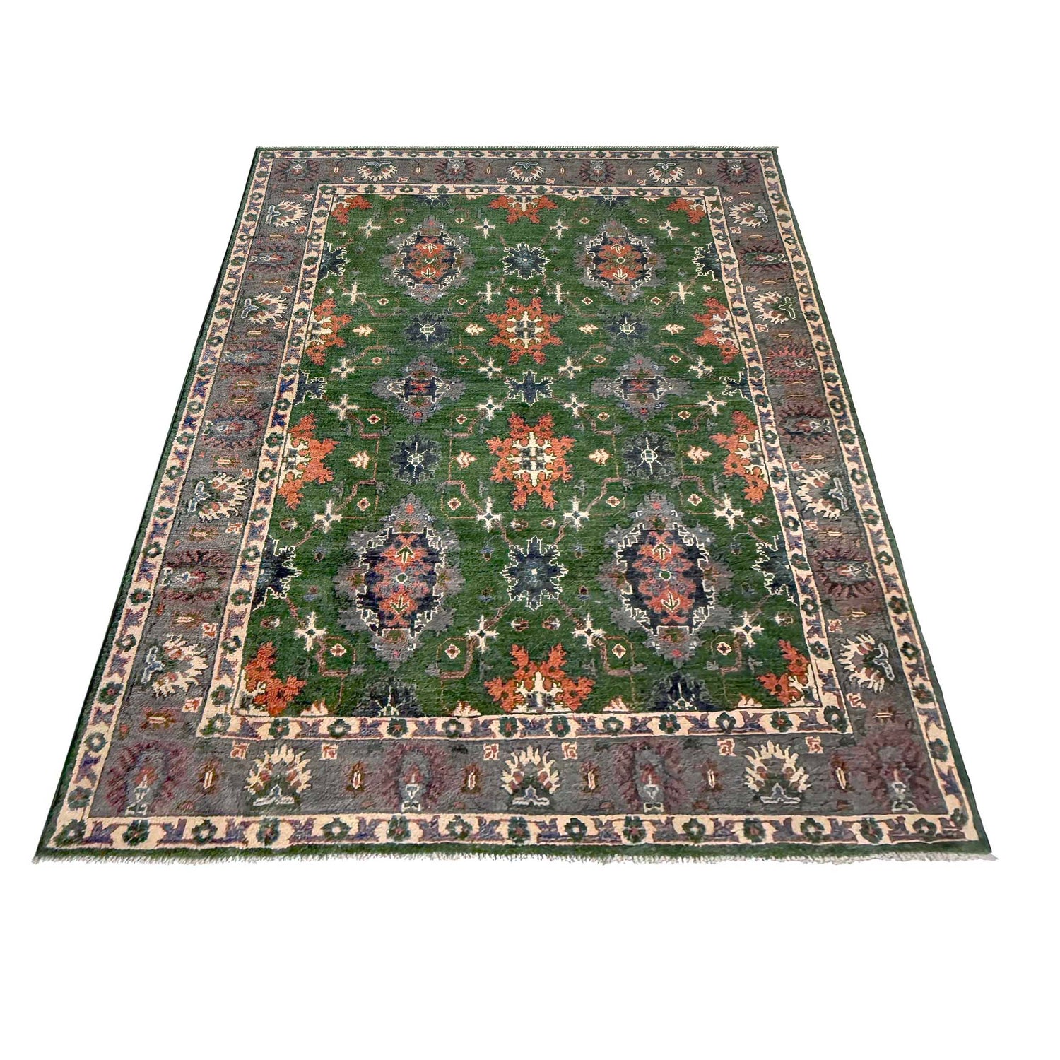 Green Color Kazak Rug 4' 10" x 7' 1" (ft) - No. G37582