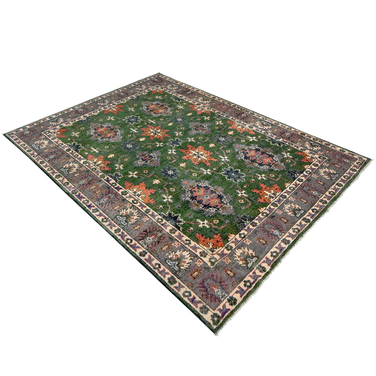 Green Color Kazak Rug 4' 10" x 7' 1" (ft) - No. G37582