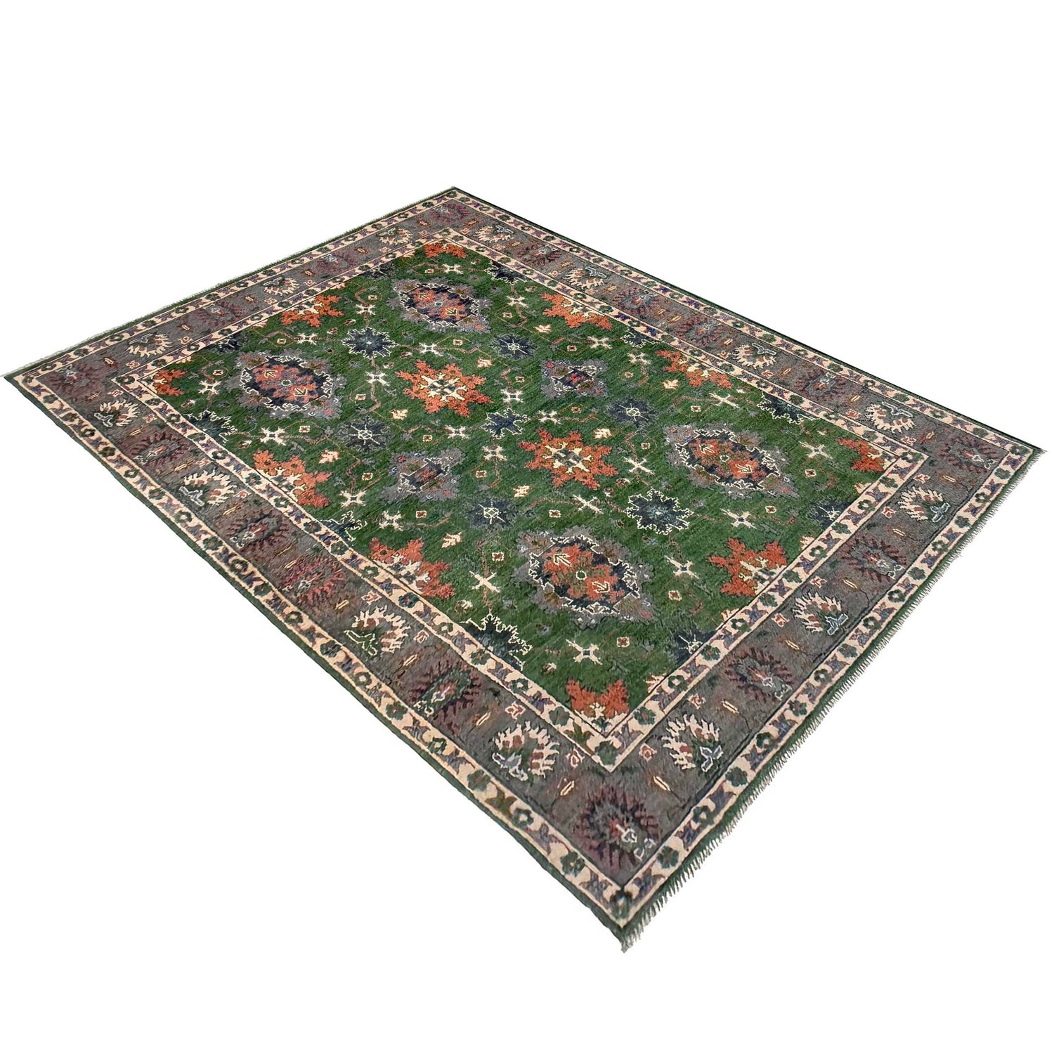Green Color Kazak Rug 4' 10" x 7' 1" (ft) - No. G37582