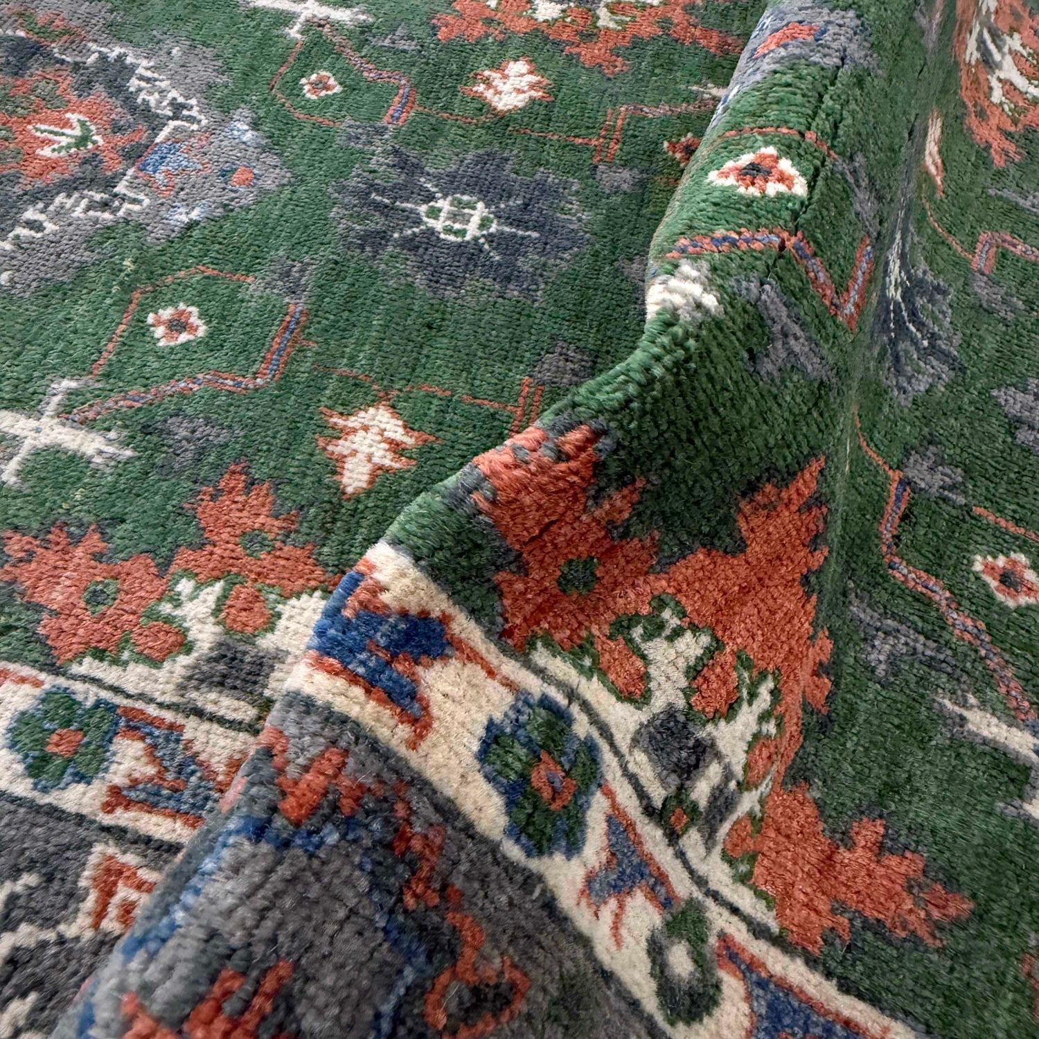 Green Color Kazak Rug 4' 10" x 7' 1" (ft) - No. G37582